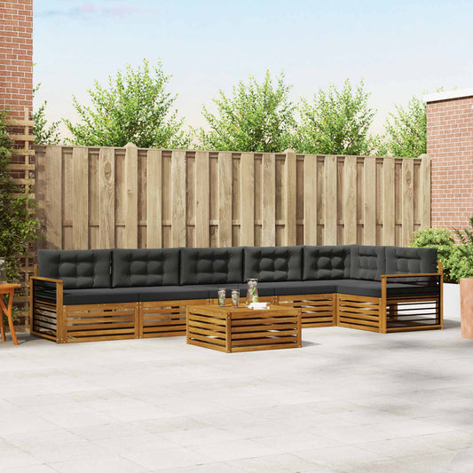 Buiten bankenset met kussen 7 pcs Natuurlijk en Antraciet is nu te koop bij PeponiXL, paradijselijk wonen!