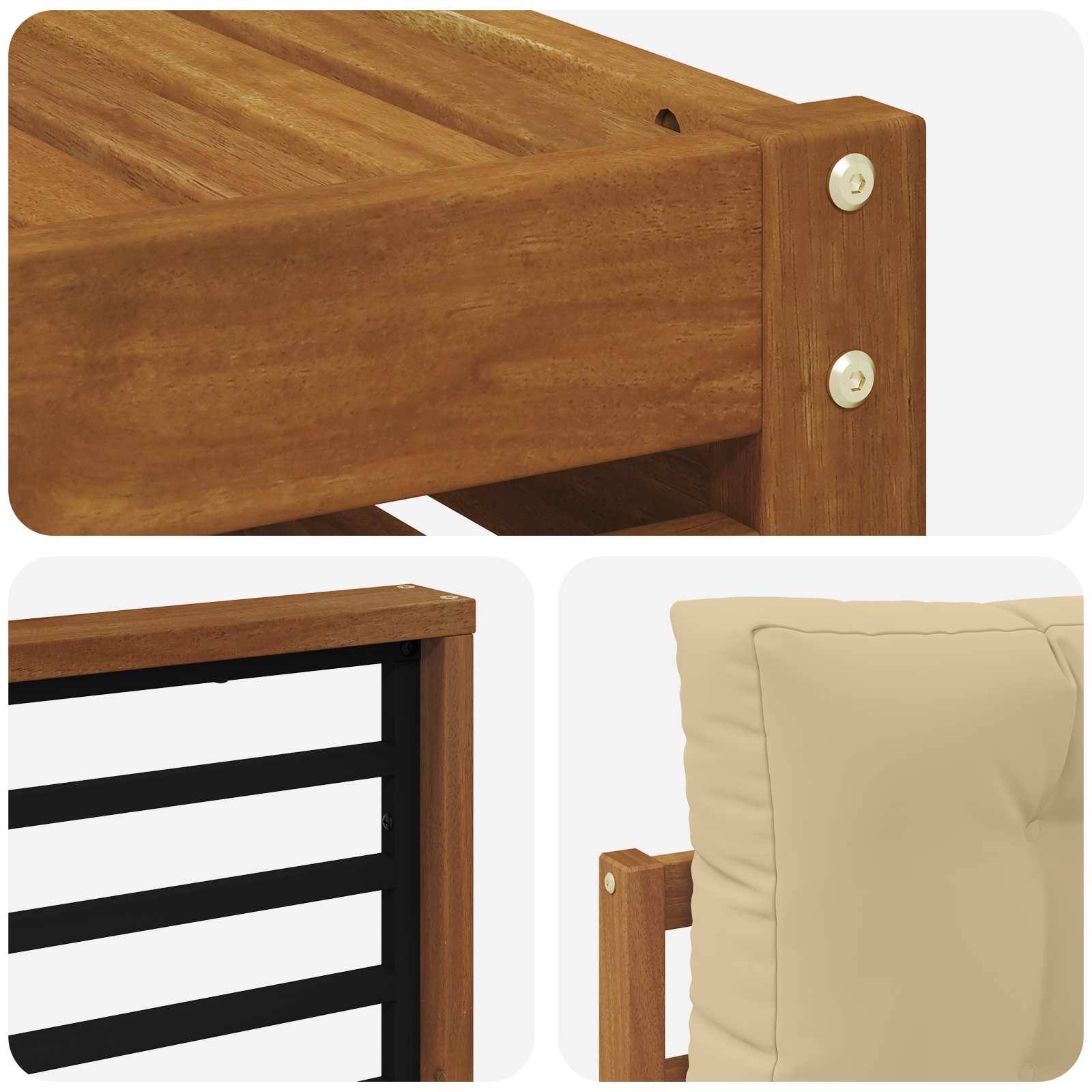 Buiten bankenset met kussen 7 pcs Natuurlijk en Beige is nu te koop bij PeponiXL, paradijselijk wonen!
