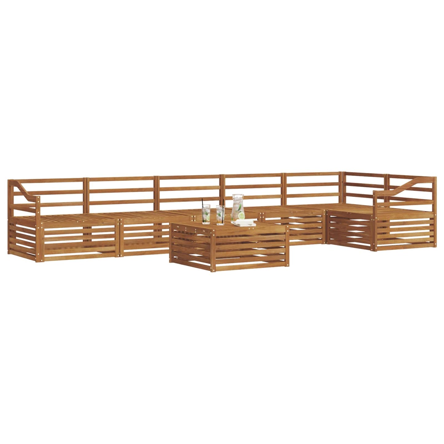 Buiten bankenset 7 pcs Naturel is nu te koop bij PeponiXL, paradijselijk wonen!
