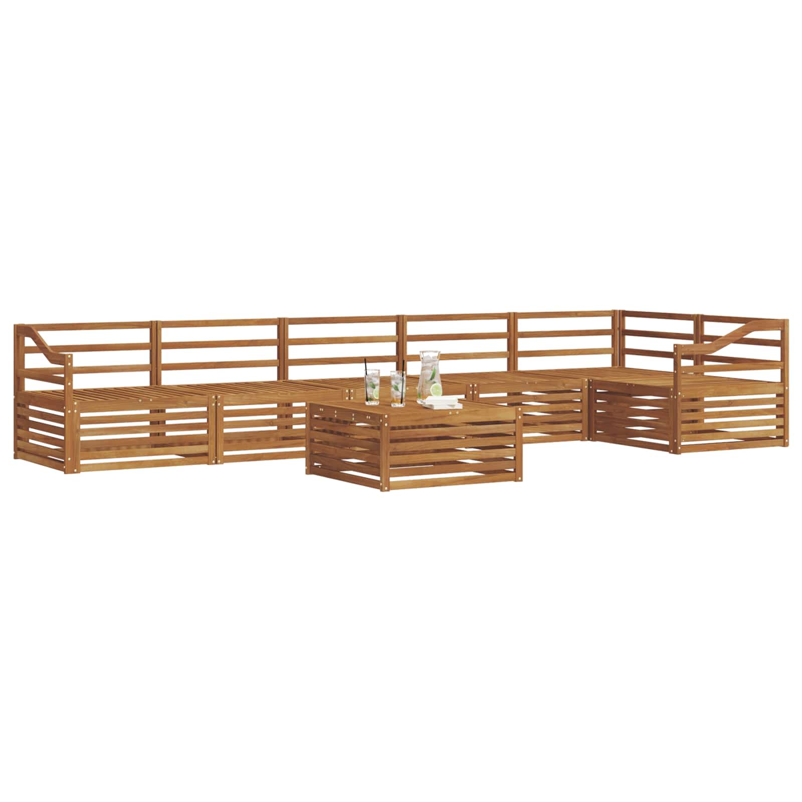 Buiten bankenset 7 pcs Naturel is nu te koop bij PeponiXL, paradijselijk wonen!