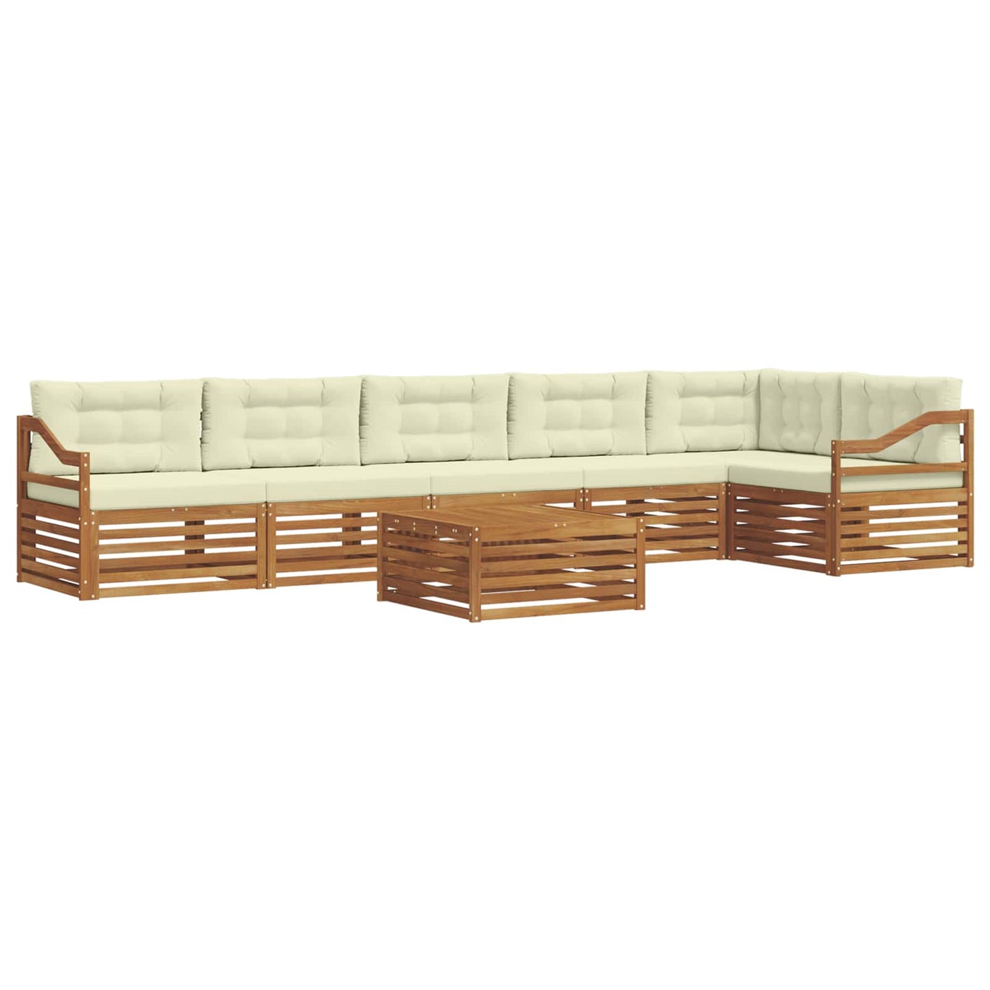 Buiten bankenset met kussen 7 pcs Natuurlijk en Crème is nu te koop bij PeponiXL, paradijselijk wonen!