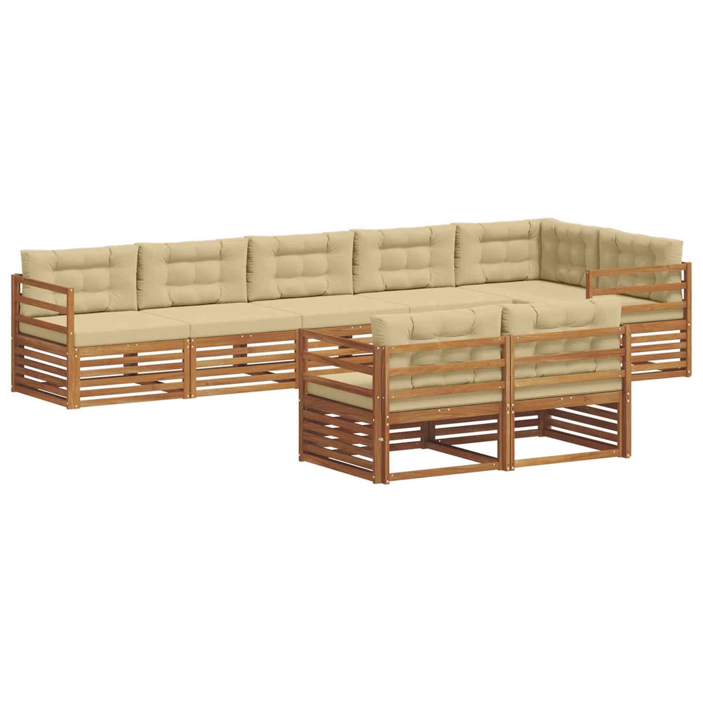 Buiten bankenset met kussen 8 pcs Natuurlijk en Beige is nu te koop bij PeponiXL, paradijselijk wonen!