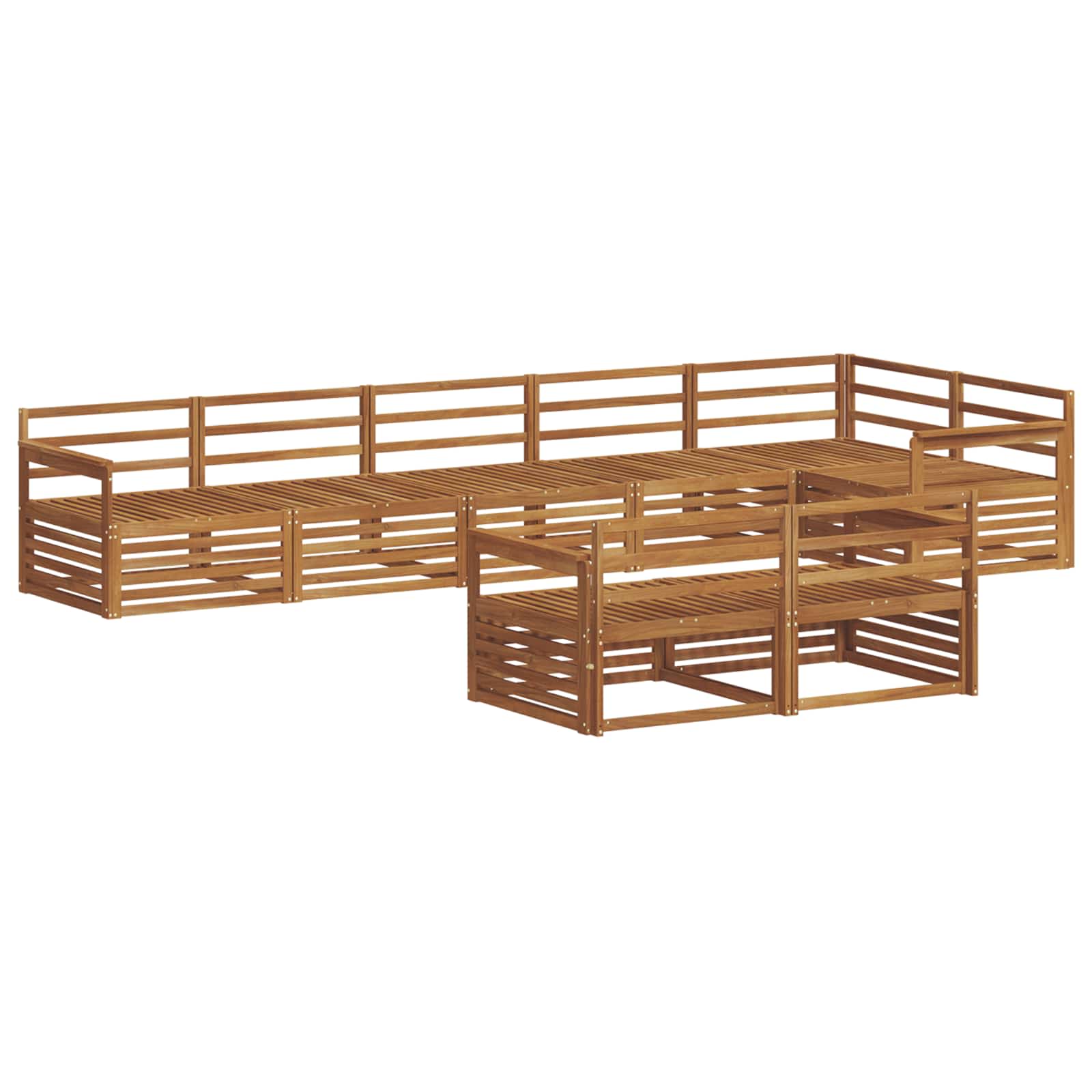 Buiten bankenset 8 pcs Naturel Massief Acaciahout is nu te koop bij PeponiXL, paradijselijk wonen!