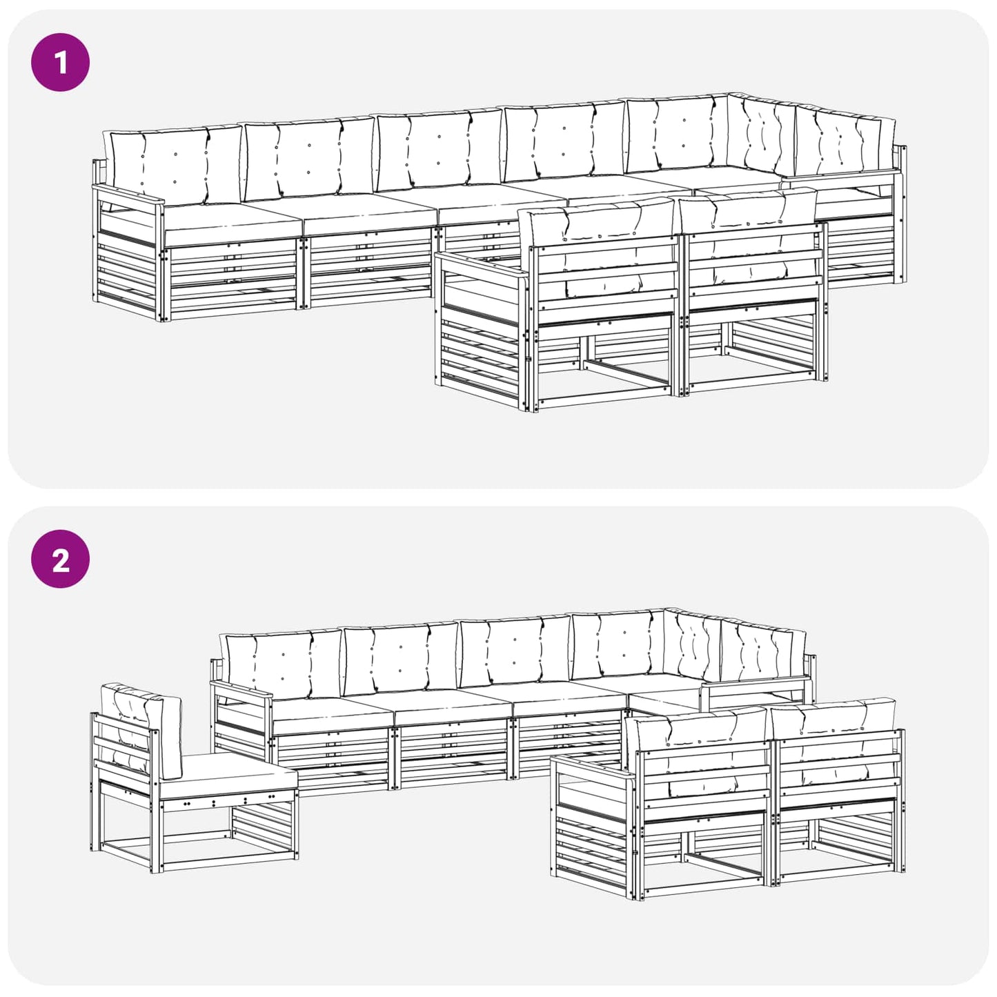 Buiten bankenset met kussen 8 pcs Natuurlijk en Beige is nu te koop bij PeponiXL, paradijselijk wonen!