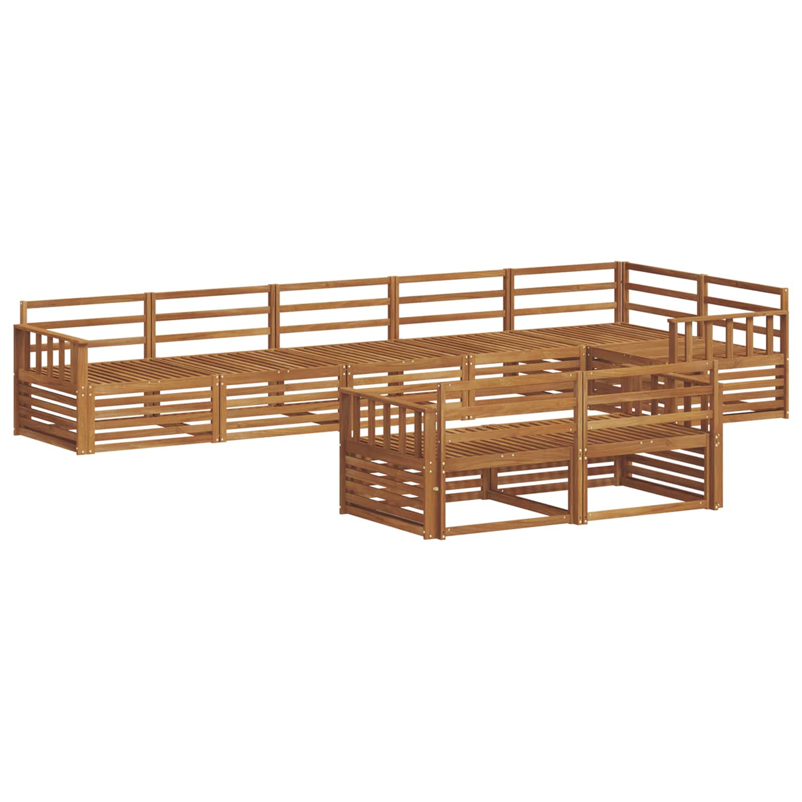 Buiten bankenset 8 pcs Naturel Massief Acaciahout is nu te koop bij PeponiXL, paradijselijk wonen!