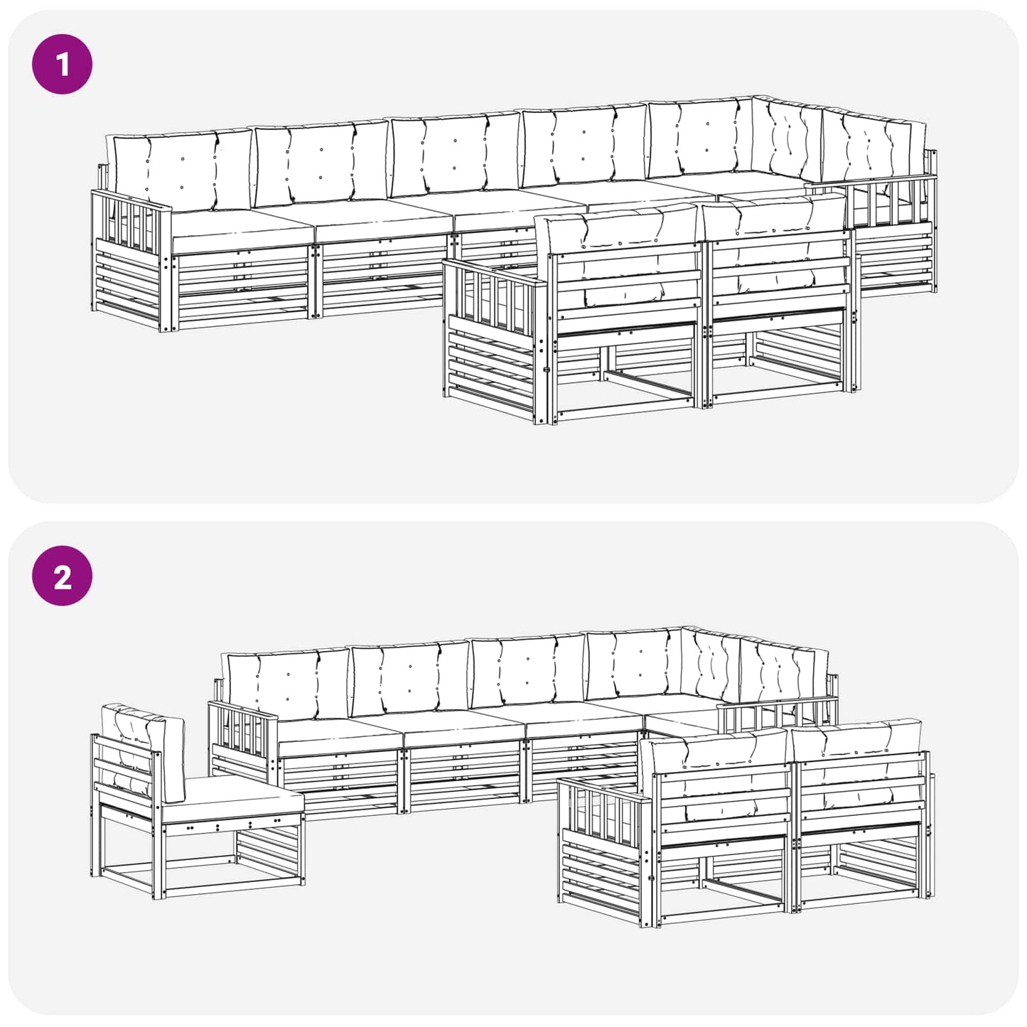 Buiten bankenset met kussen 8 pcs Natuurlijk en Antraciet is nu te koop bij PeponiXL, paradijselijk wonen!