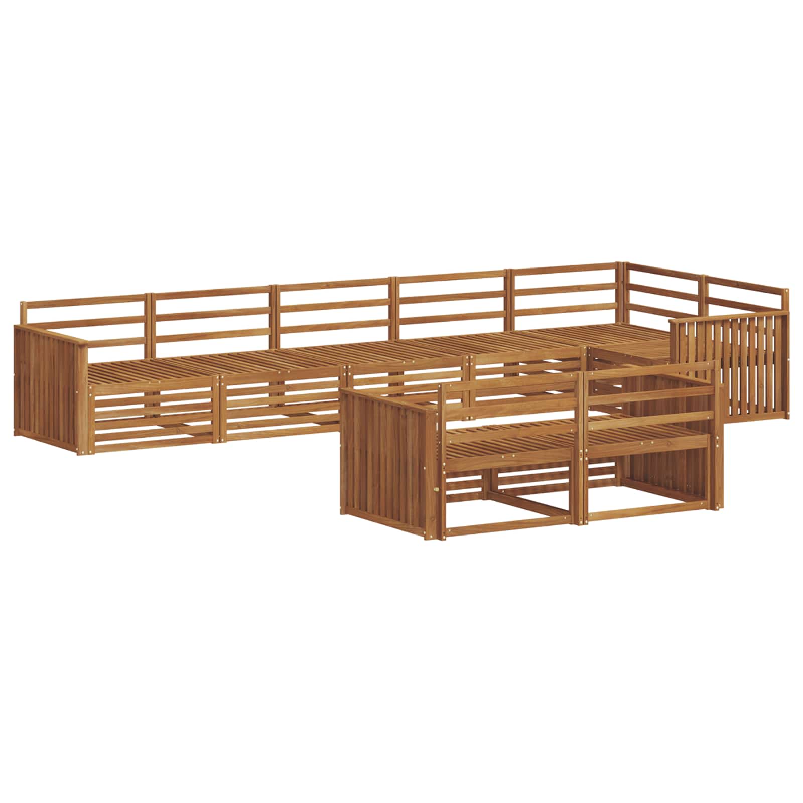 Buiten bankenset 8 pcs Naturel Massief Acaciahout is nu te koop bij PeponiXL, paradijselijk wonen!