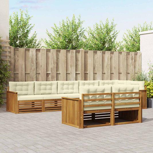 Buiten bankenset met kussen 8 pcs Natuurlijk en Crème is nu te koop bij PeponiXL, paradijselijk wonen!