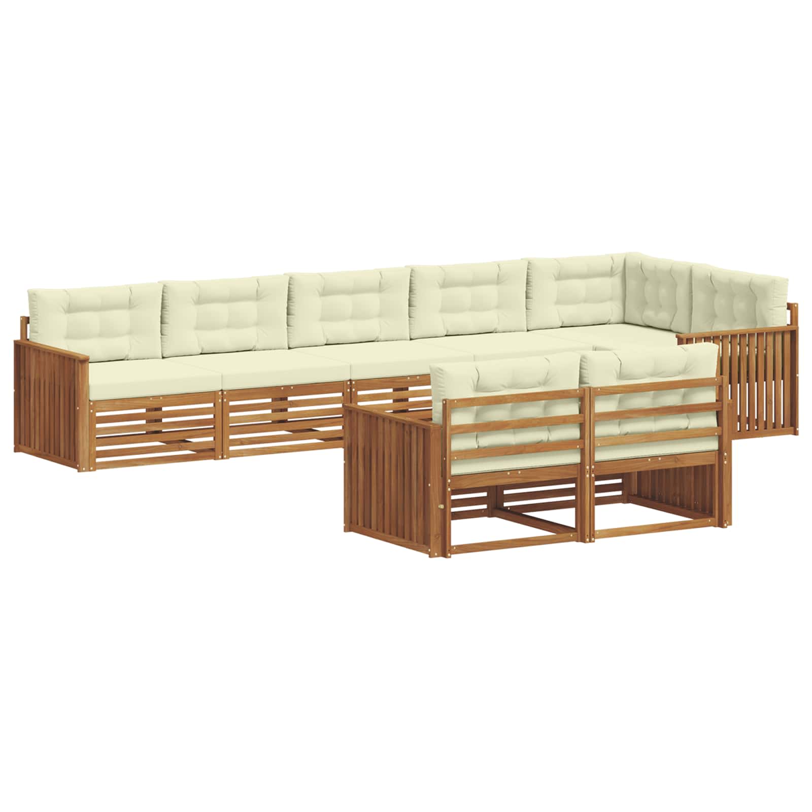 Buiten bankenset met kussen 8 pcs Natuurlijk en Crème is nu te koop bij PeponiXL, paradijselijk wonen!