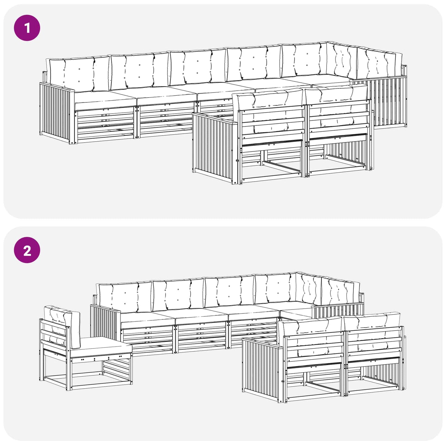 Buiten bankenset met kussen 8 pcs Natuurlijk en Crème is nu te koop bij PeponiXL, paradijselijk wonen!
