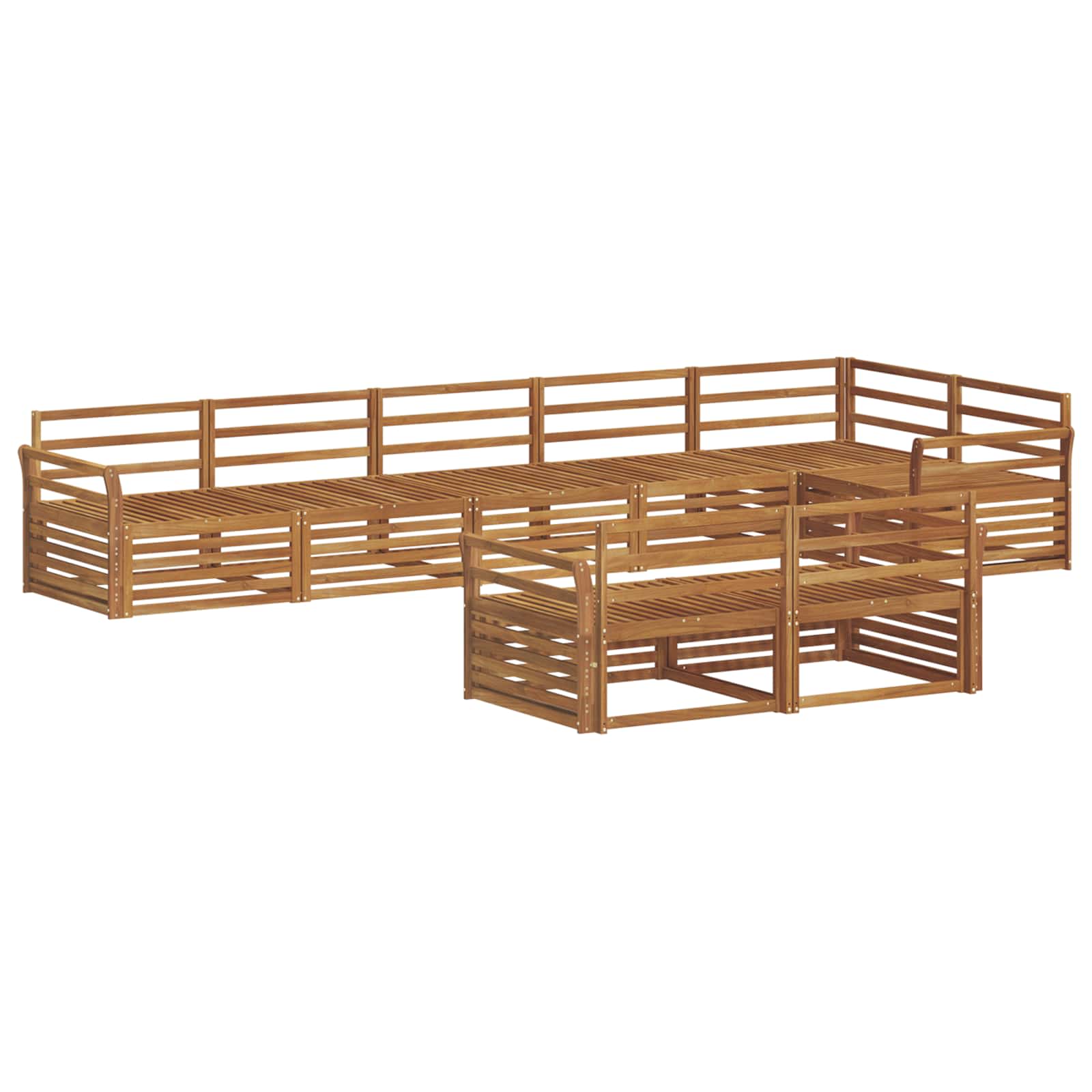 Buiten bankenset 8 pcs Naturel Massief Acaciahout is nu te koop bij PeponiXL, paradijselijk wonen!