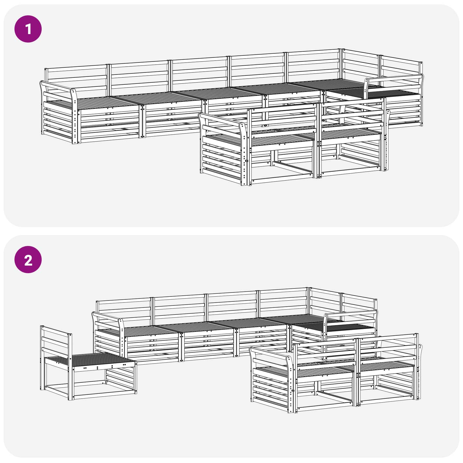 Buiten bankenset 8 pcs Naturel Massief Acaciahout is nu te koop bij PeponiXL, paradijselijk wonen!