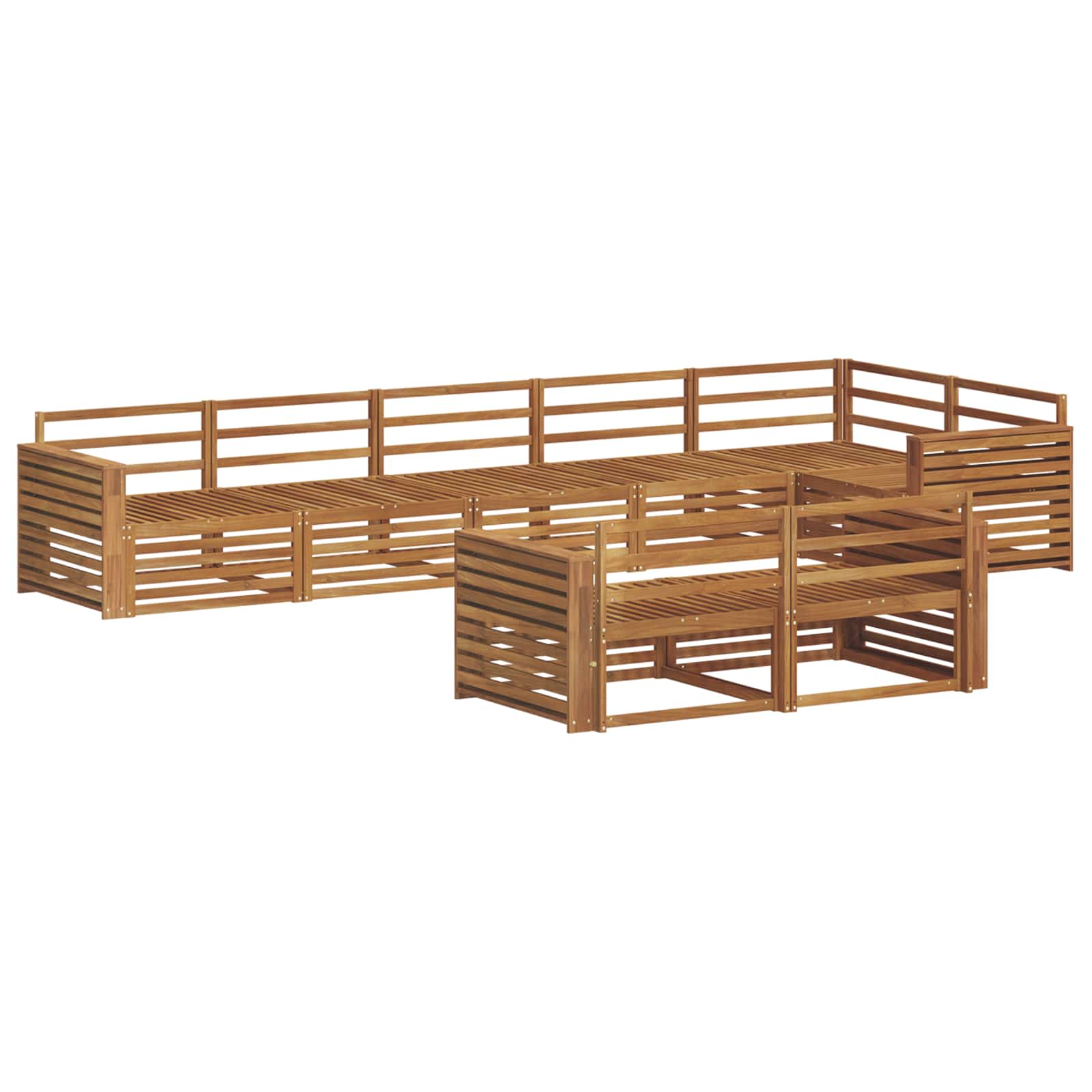 Buiten bankenset 8 pcs Naturel Massief Acaciahout is nu te koop bij PeponiXL, paradijselijk wonen!