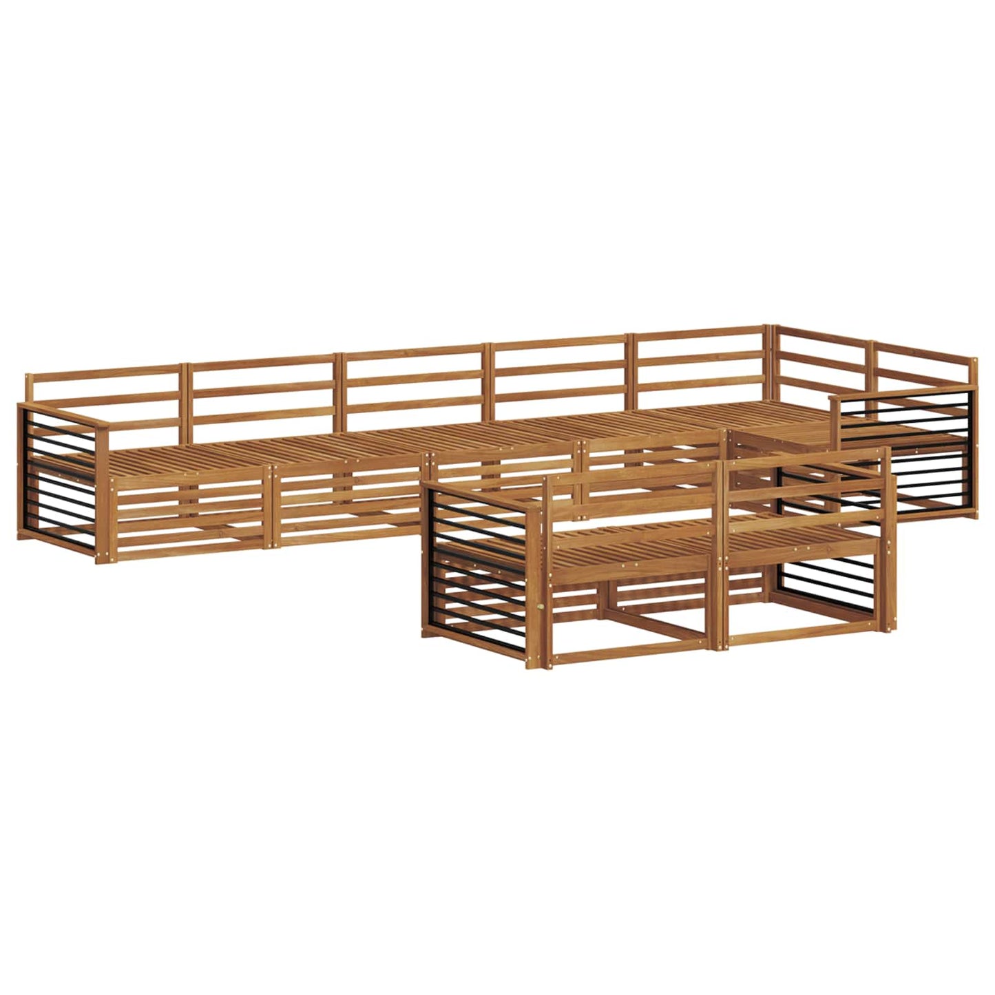 Buiten bankenset 8 pcs Naturel Massief Acaciahout is nu te koop bij PeponiXL, paradijselijk wonen!