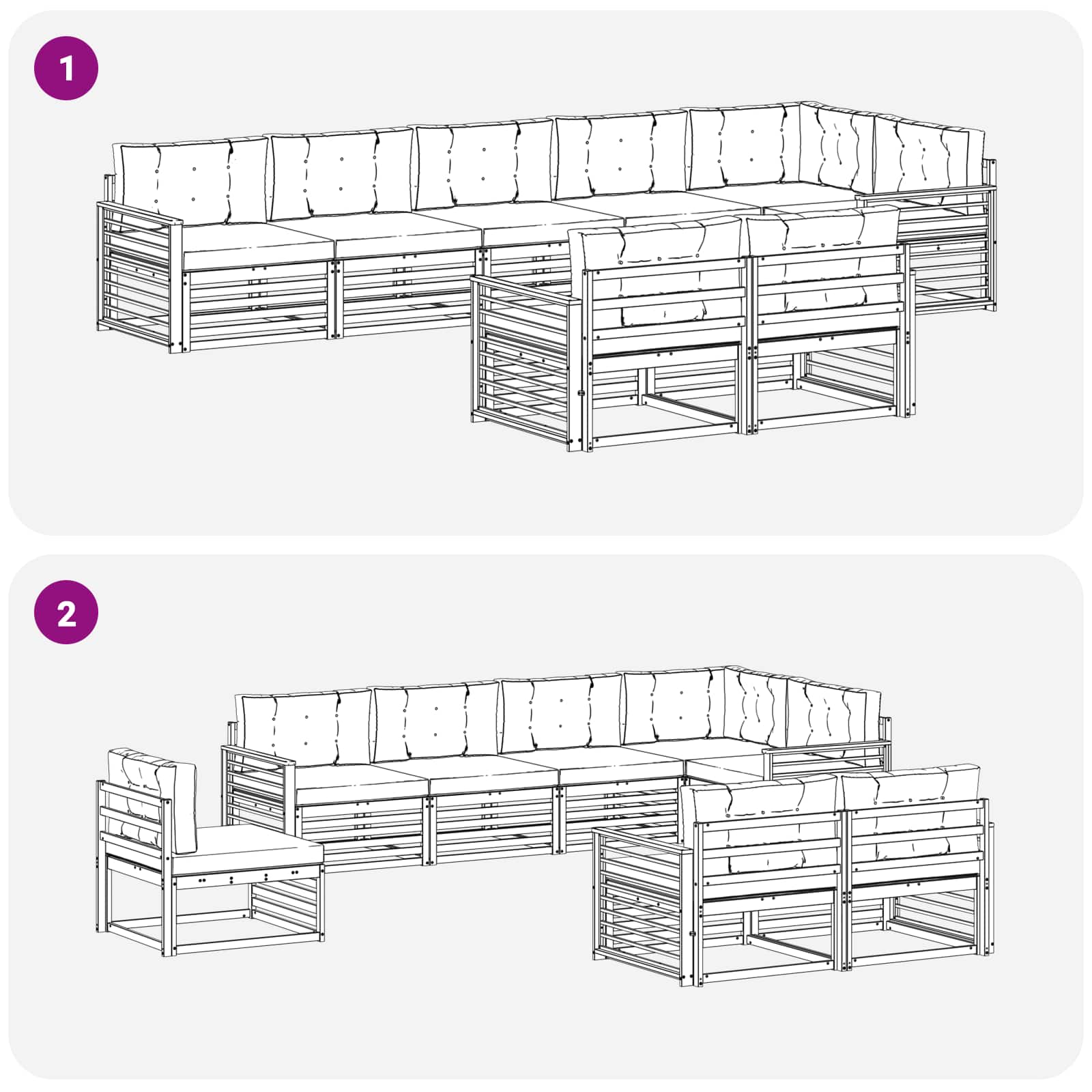 Buiten bankenset met kussen 8 pcs Natuurlijk en Antraciet is nu te koop bij PeponiXL, paradijselijk wonen!