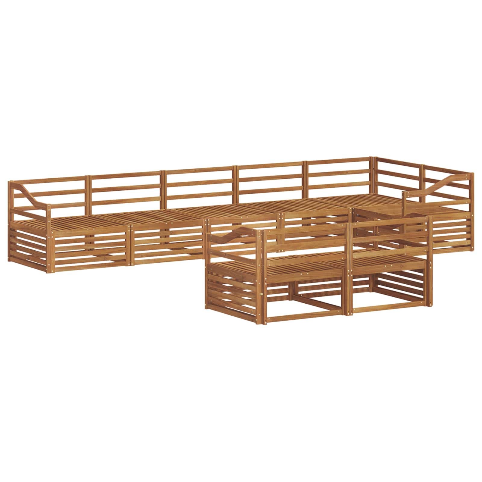 Buiten bankenset 8 pcs Naturel Massief Acaciahout is nu te koop bij PeponiXL, paradijselijk wonen!