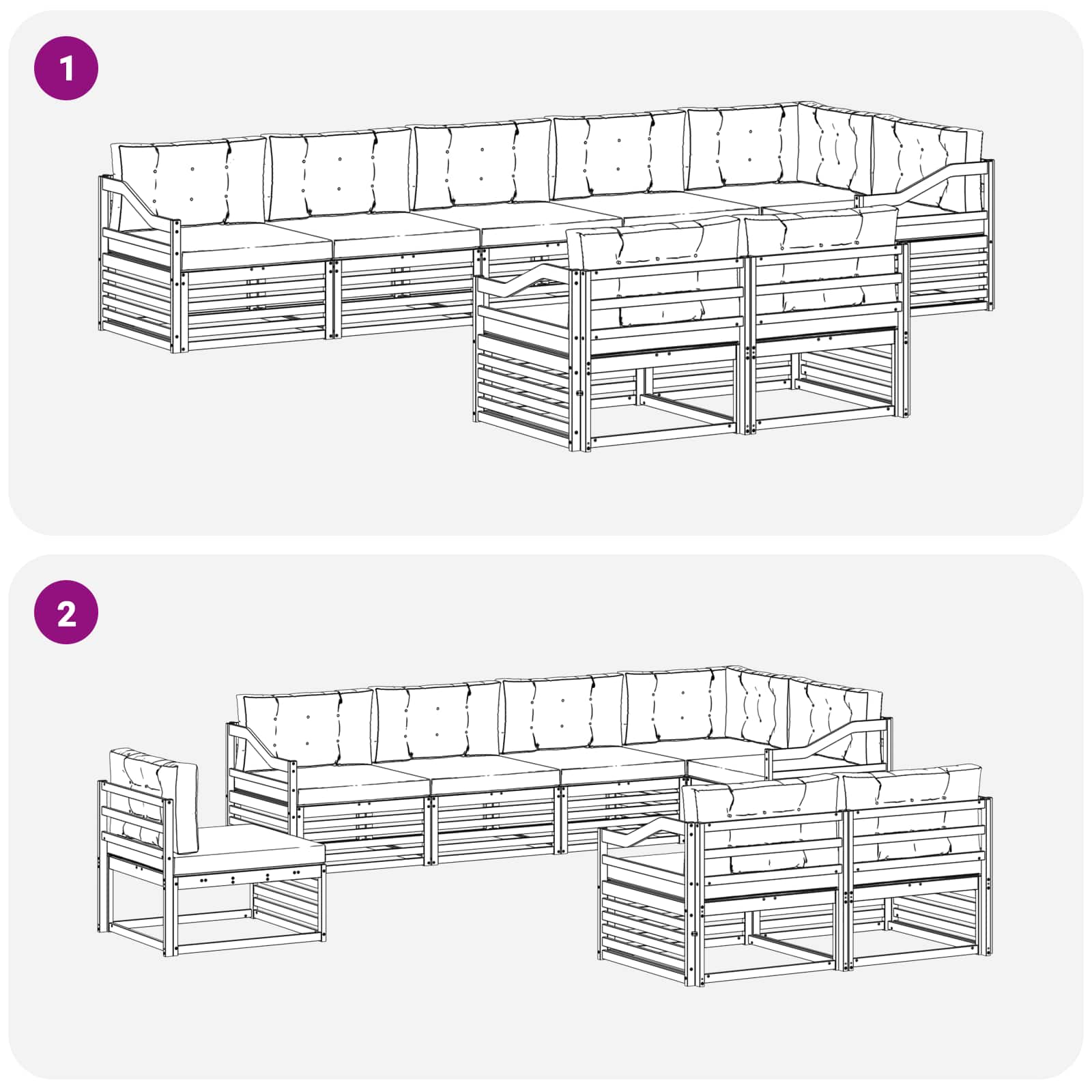 Buiten bankenset met kussen 8 pcs Natuurlijk en Crème is nu te koop bij PeponiXL, paradijselijk wonen!