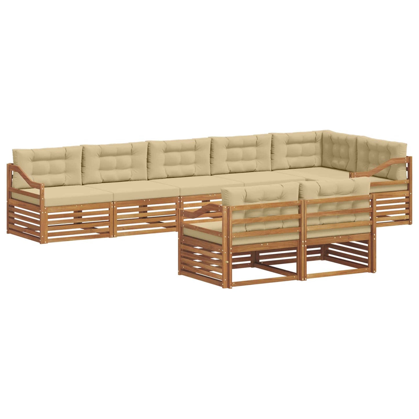 Buiten bankenset met kussen 8 pcs Natuurlijk en Beige is nu te koop bij PeponiXL, paradijselijk wonen!