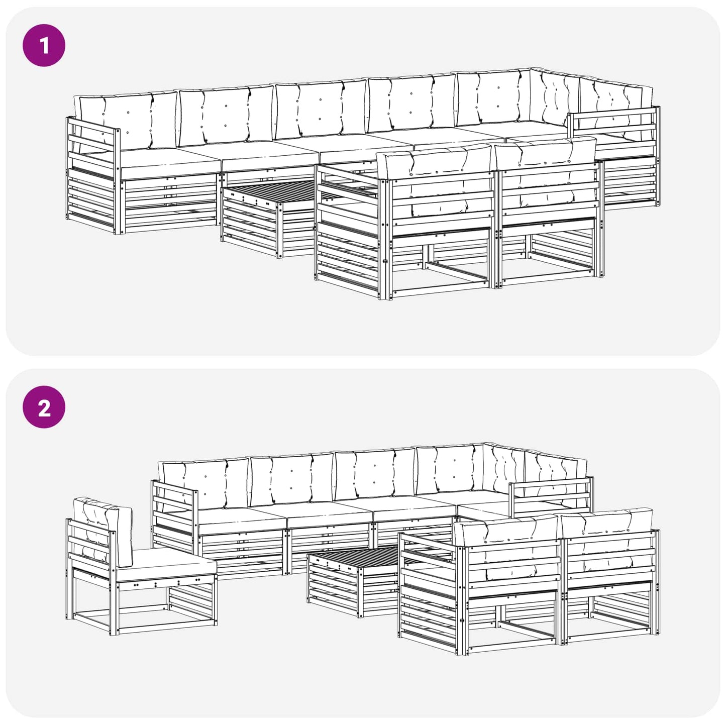 Buiten bankenset met kussen 9 pcs Natuurlijk en Beige is nu te koop bij PeponiXL, paradijselijk wonen!