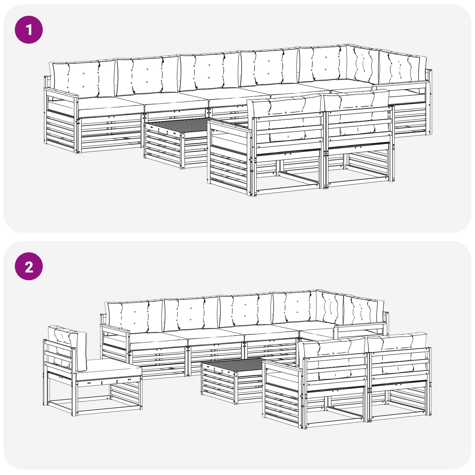 Buiten bankenset met kussen 9 pcs Natuurlijk en Beige is nu te koop bij PeponiXL, paradijselijk wonen!