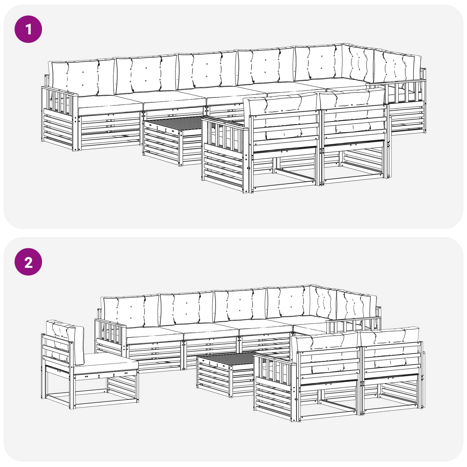 Buiten bankenset met kussen 9 pcs Natuurlijk en Crème is nu te koop bij PeponiXL, paradijselijk wonen!