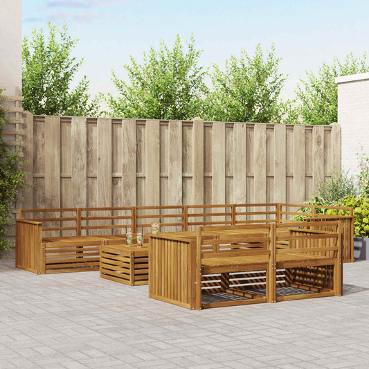 Buiten bankenset 9 pcs Naturel Massief Acaciahout is nu te koop bij PeponiXL, paradijselijk wonen!