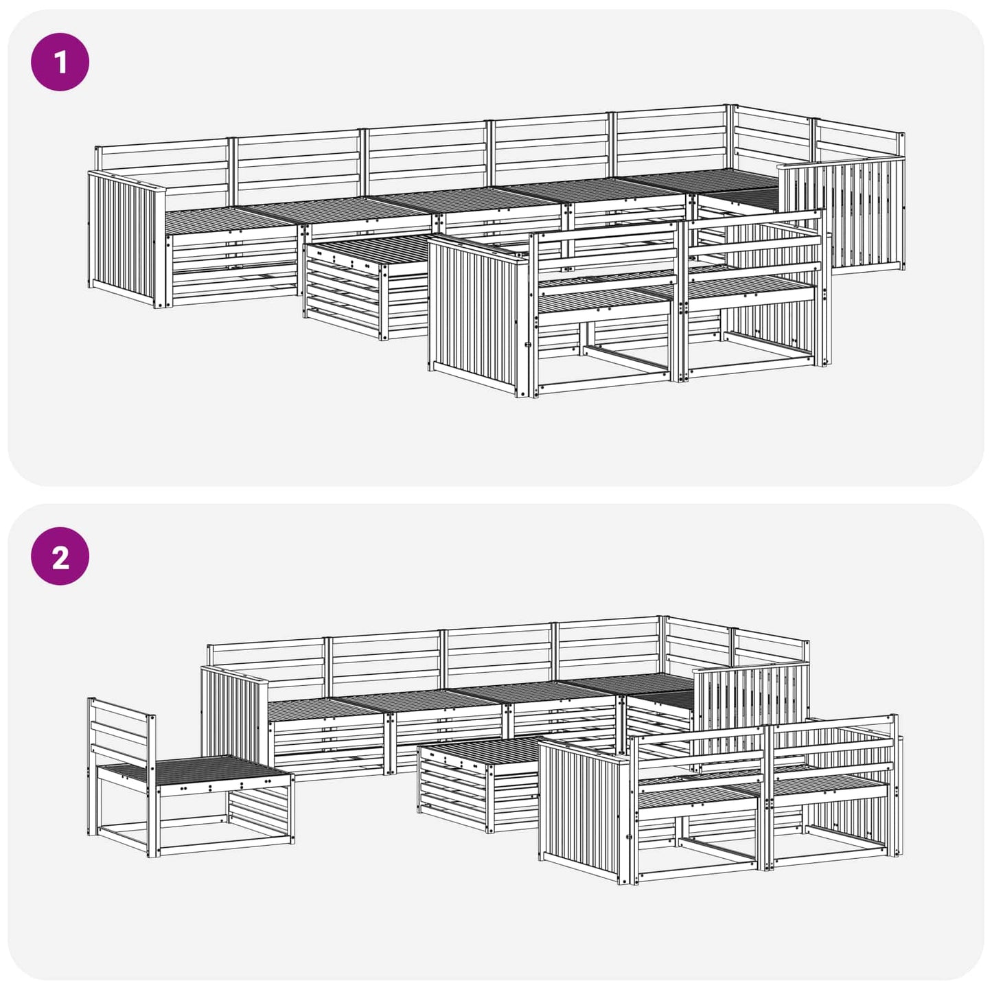 Buiten bankenset 9 pcs Naturel Massief Acaciahout is nu te koop bij PeponiXL, paradijselijk wonen!