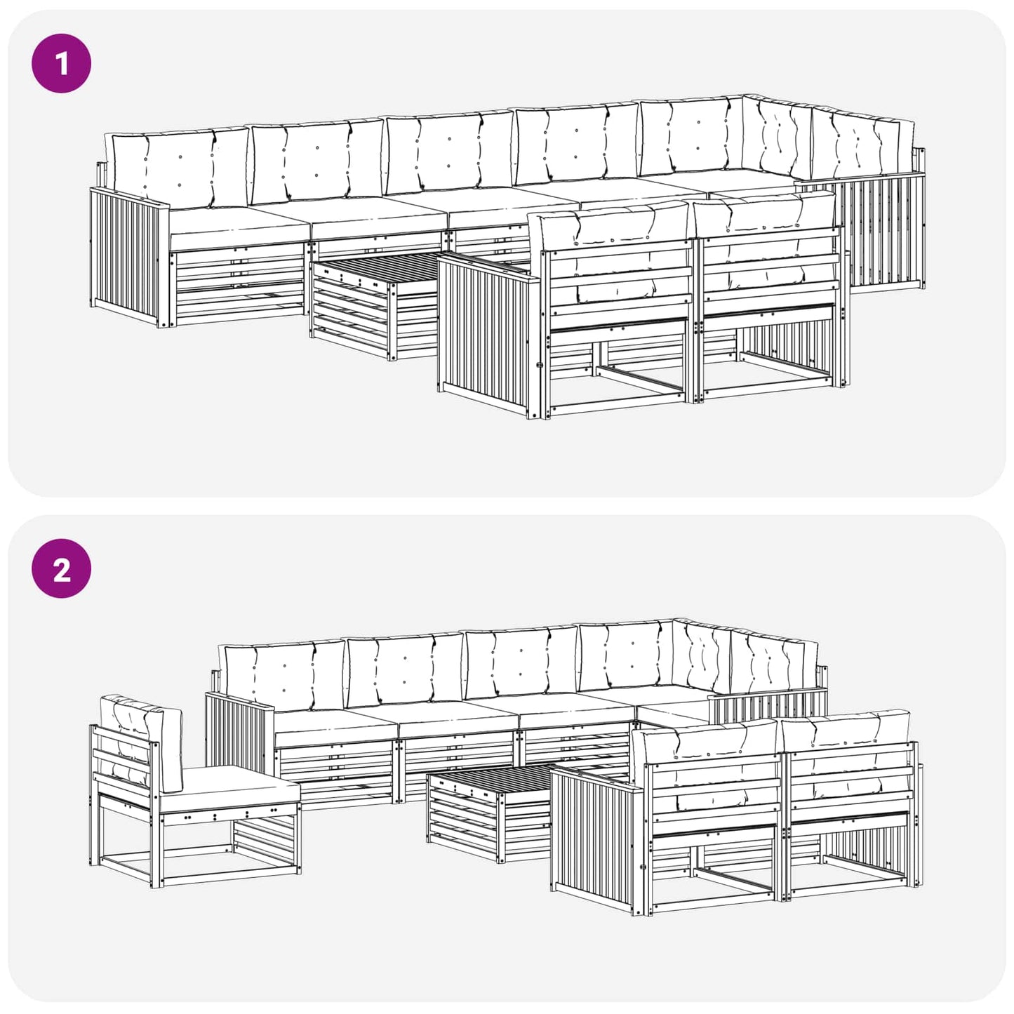 Buiten bankenset met kussen 9 pcs Natuurlijk en Crème is nu te koop bij PeponiXL, paradijselijk wonen!