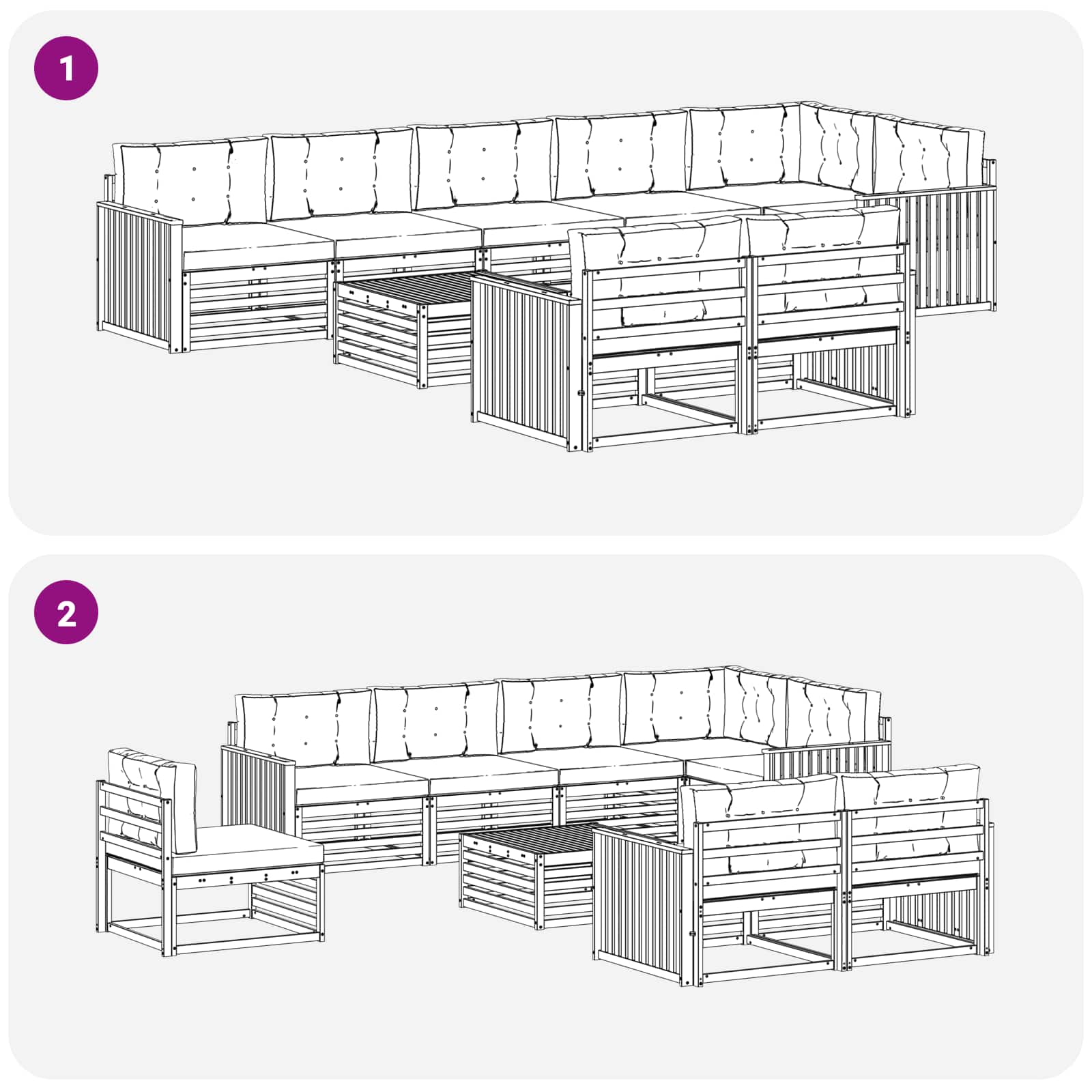Buiten bankenset met kussen 9 pcs Natuurlijk en Crème is nu te koop bij PeponiXL, paradijselijk wonen!