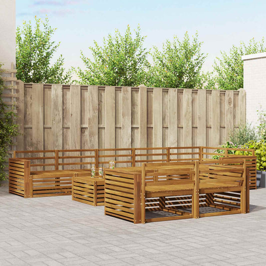 Buiten bankenset 9 pcs Naturel Massief Acaciahout is nu te koop bij PeponiXL, paradijselijk wonen!