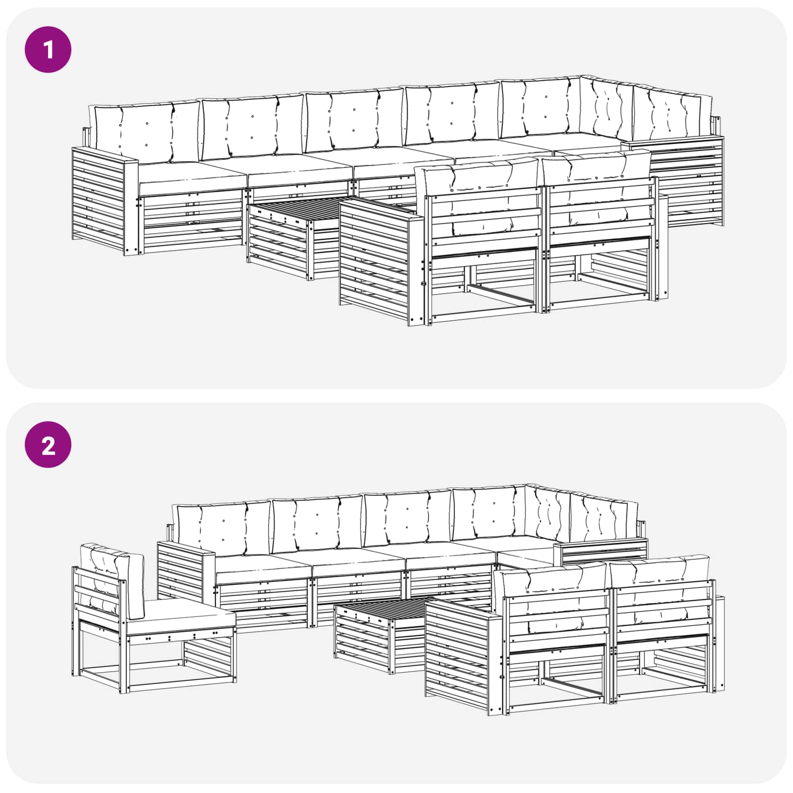 Buiten bankenset met kussen 9 pcs Natuurlijk en Crème is nu te koop bij PeponiXL, paradijselijk wonen!