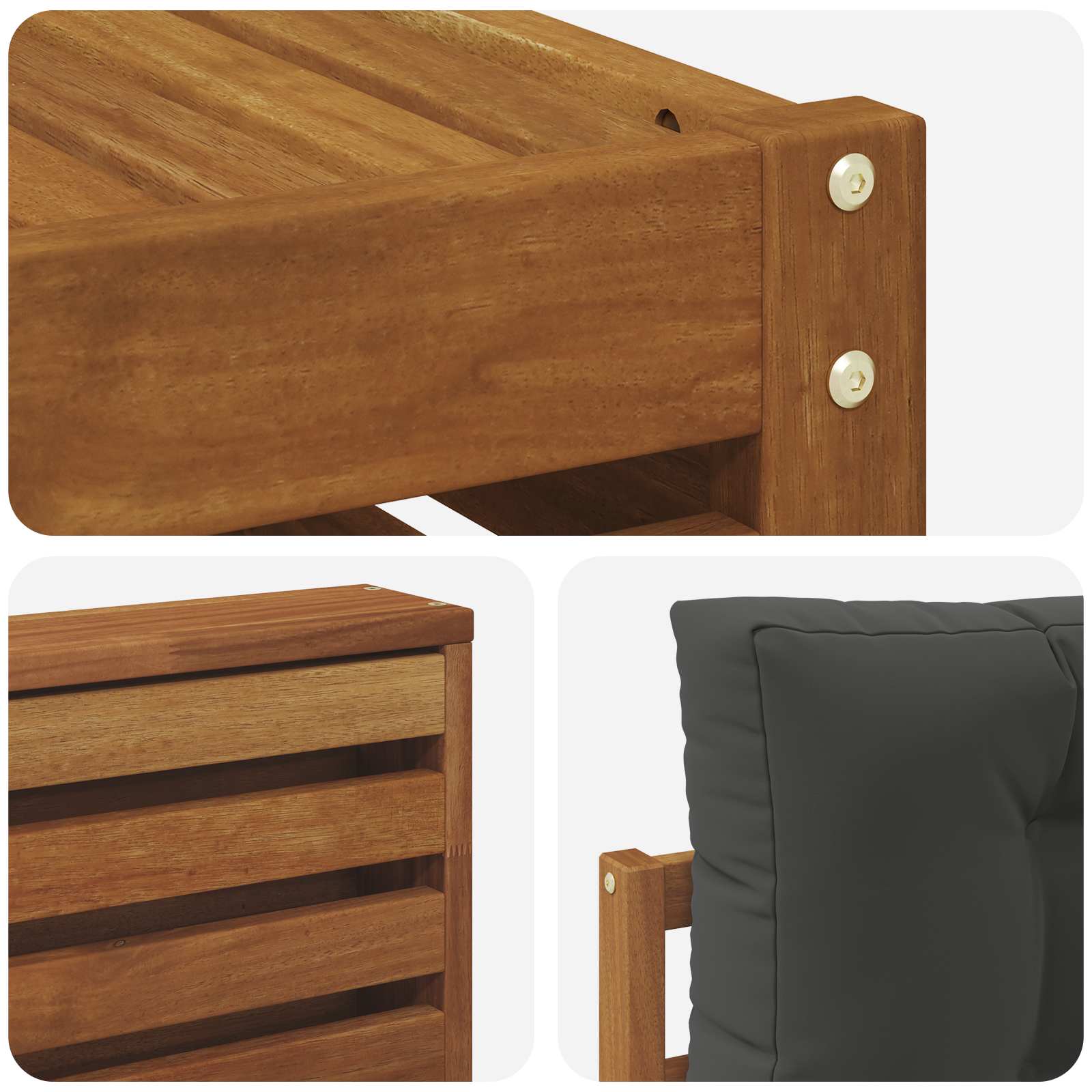 Buiten bankenset met kussen 9 pcs Natuurlijk en Antraciet is nu te koop bij PeponiXL, paradijselijk wonen!