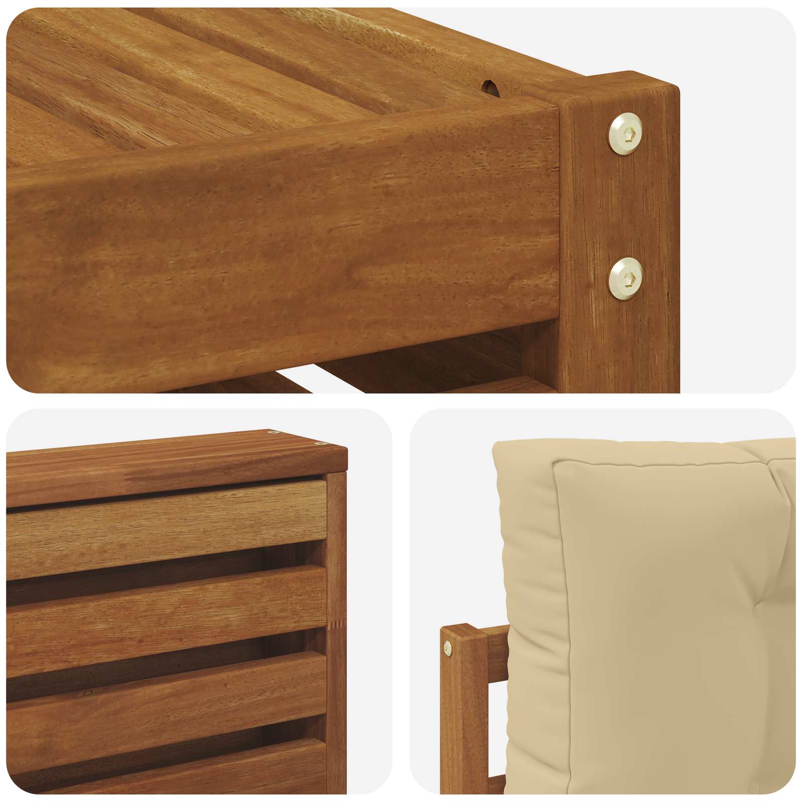Buiten bankenset met kussen 9 pcs Natuurlijk en Beige is nu te koop bij PeponiXL, paradijselijk wonen!