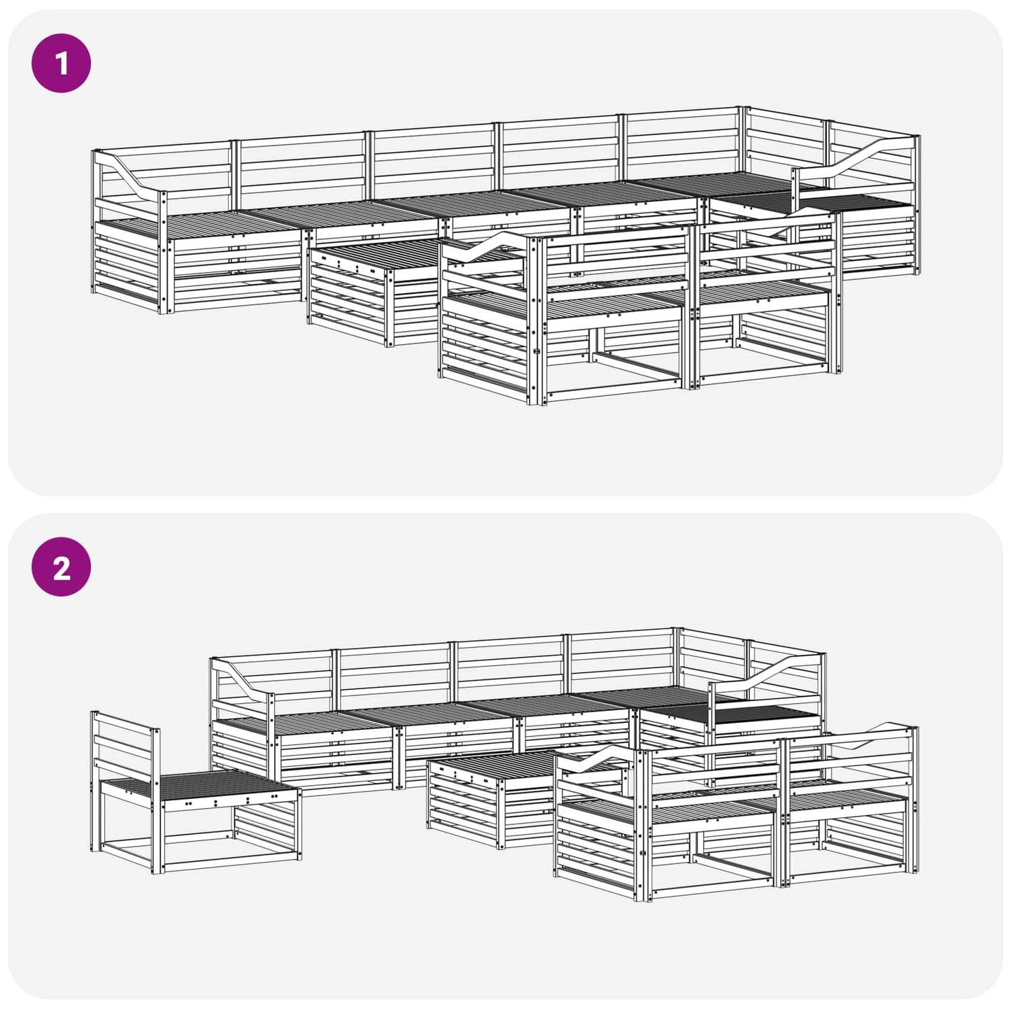 Buiten bankenset 9 pcs Naturel Massief Acaciahout is nu te koop bij PeponiXL, paradijselijk wonen!