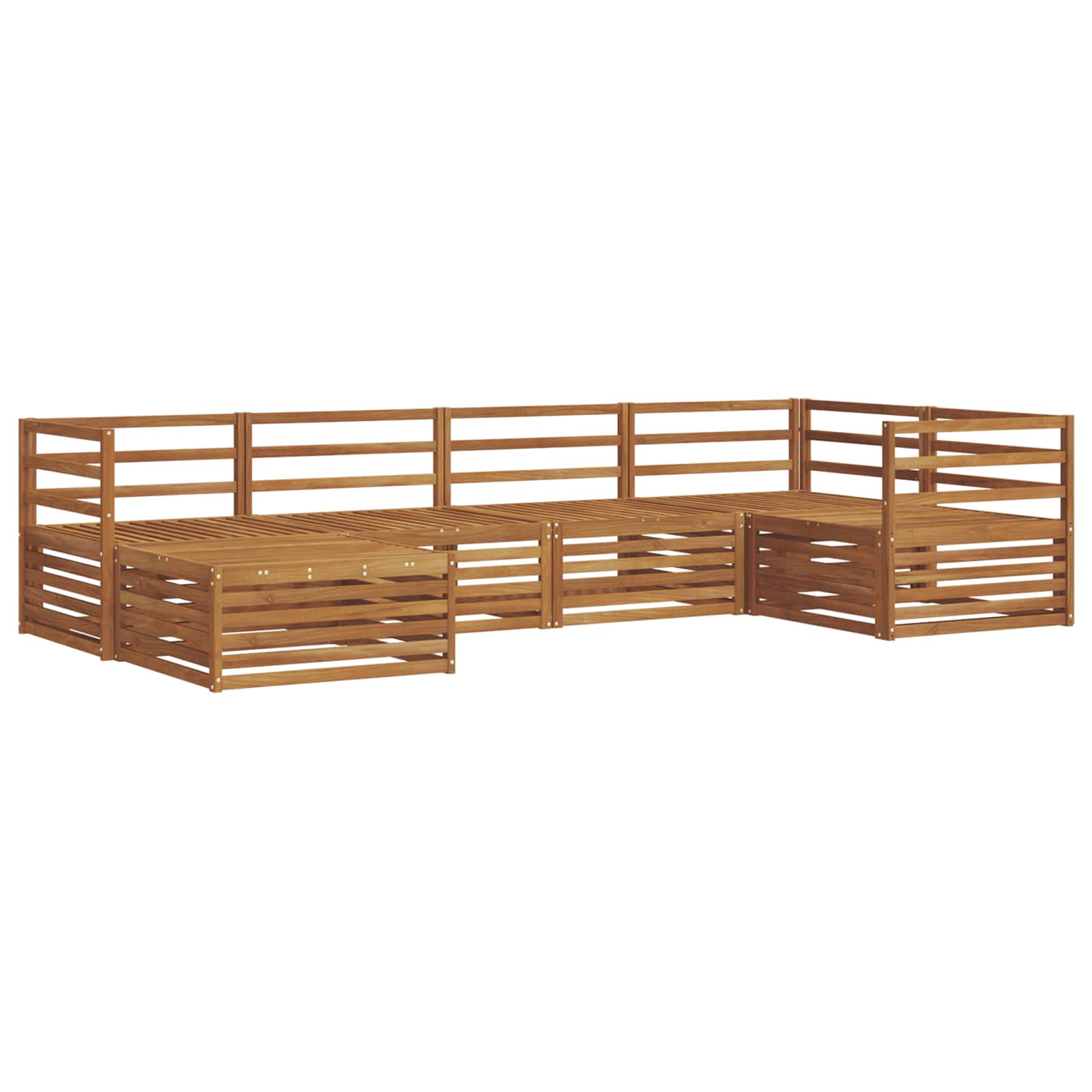 Buiten bankenset 6 pcs Naturel Massief Acaciahout is nu te koop bij PeponiXL, paradijselijk wonen!