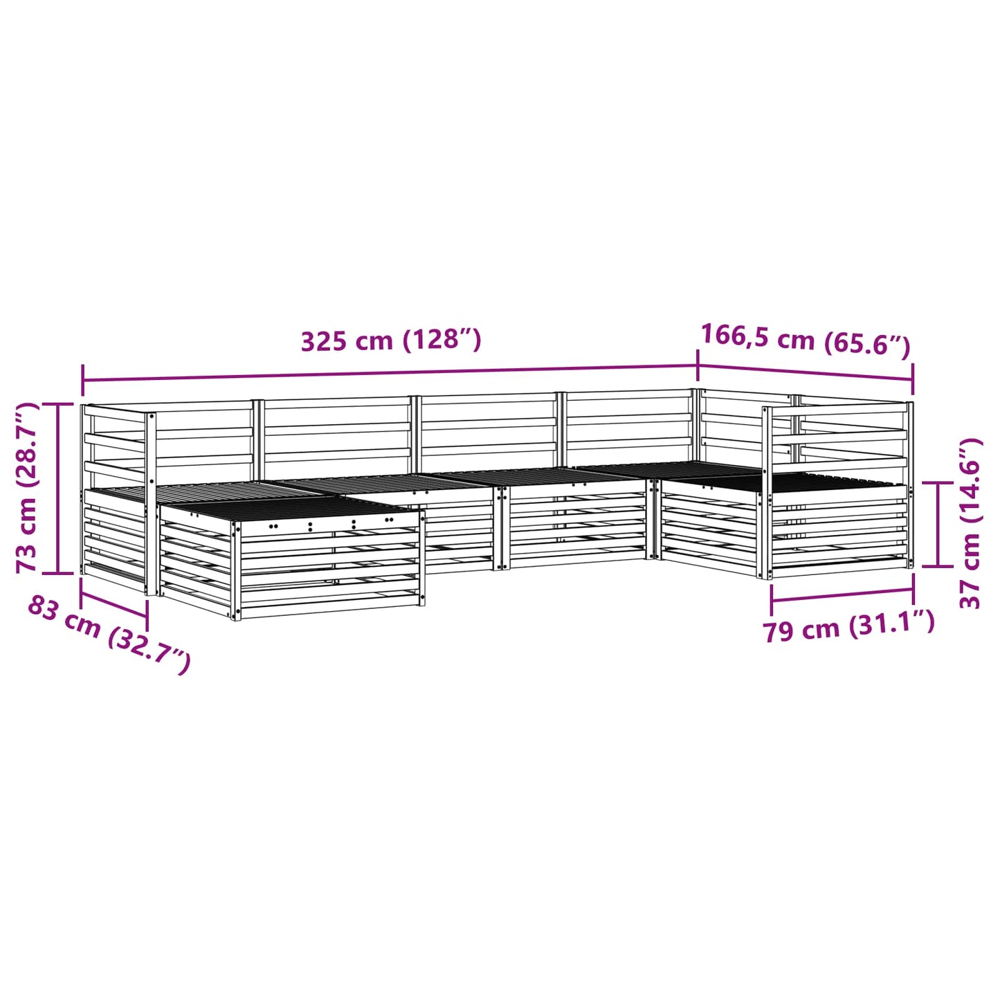 Buiten bankenset 6 pcs Naturel Massief Acaciahout is nu te koop bij PeponiXL, paradijselijk wonen!