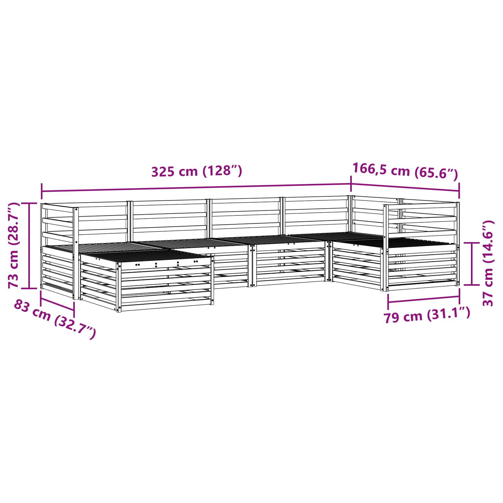 Buiten bankenset 6 pcs Naturel Massief Acaciahout is nu te koop bij PeponiXL, paradijselijk wonen!
