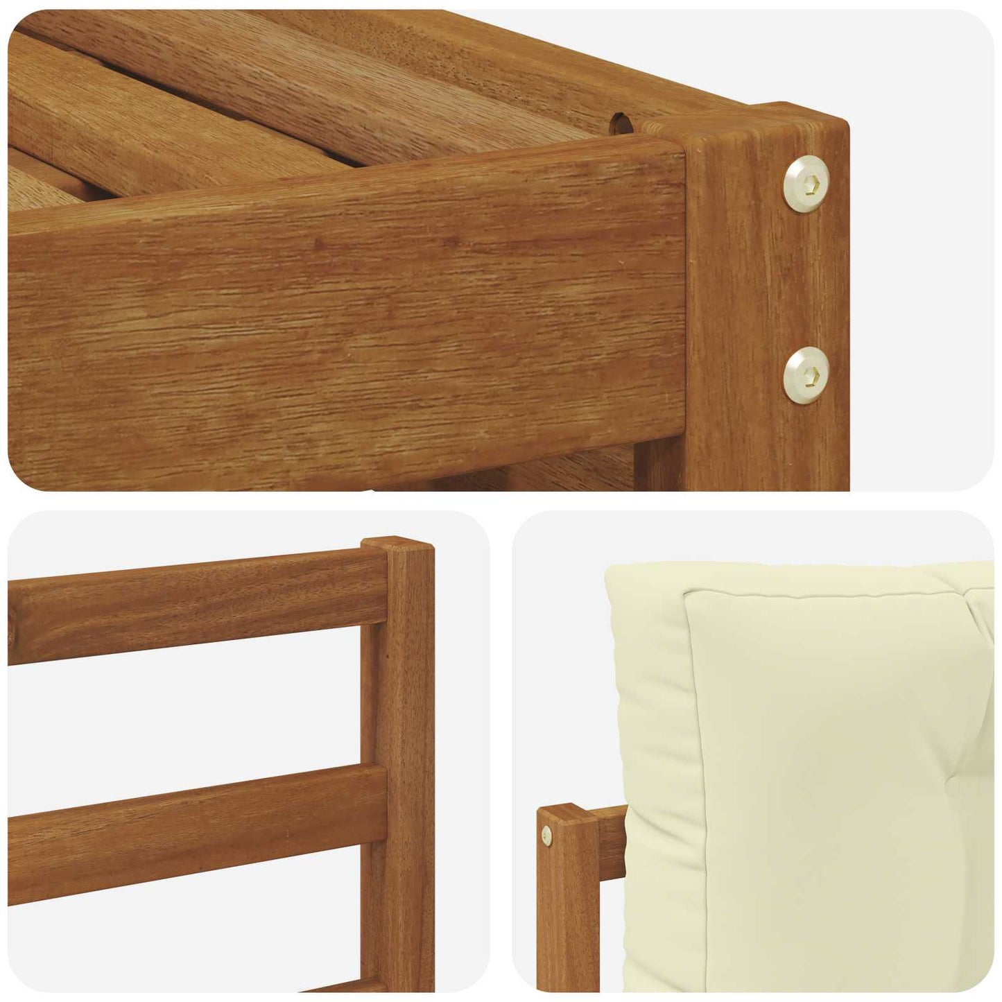 Buiten bankenset met kussen 6 pcs Natuurlijk en Crème is nu te koop bij PeponiXL, paradijselijk wonen!
