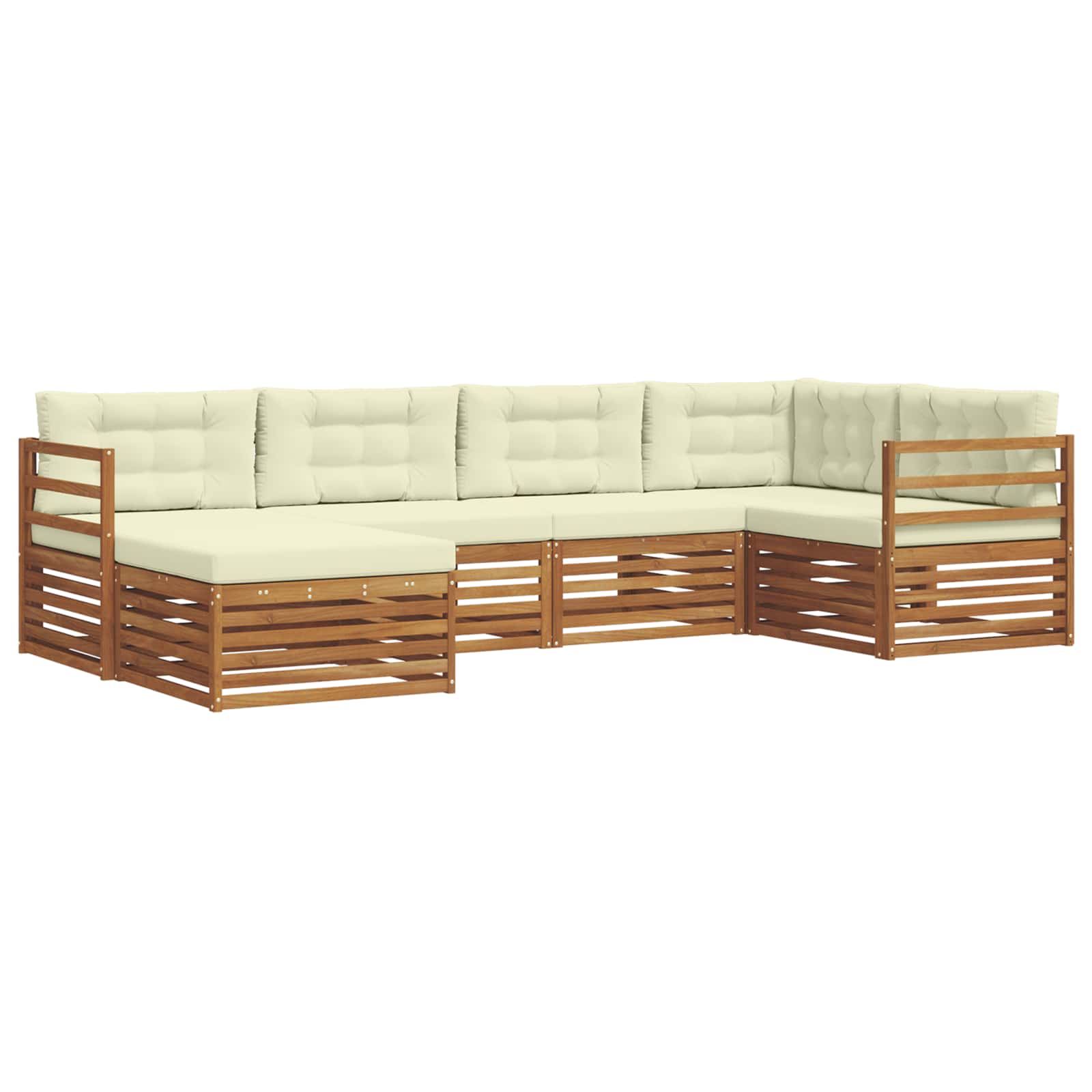 Buiten bankenset met kussen 6 pcs Natuurlijk en Crème is nu te koop bij PeponiXL, paradijselijk wonen!