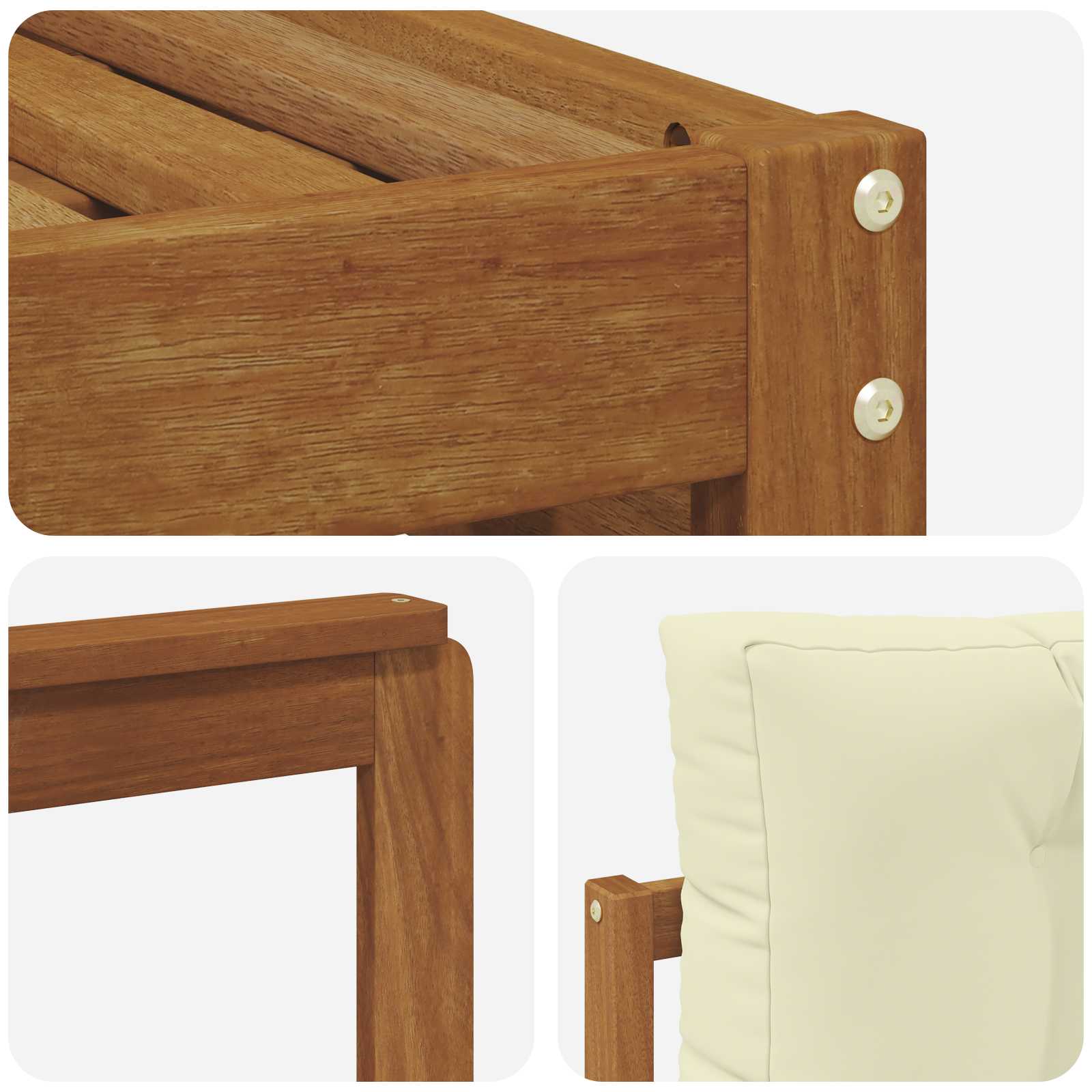 Buiten bankenset met kussen 6 pcs Natuurlijk en Crème is nu te koop bij PeponiXL, paradijselijk wonen!