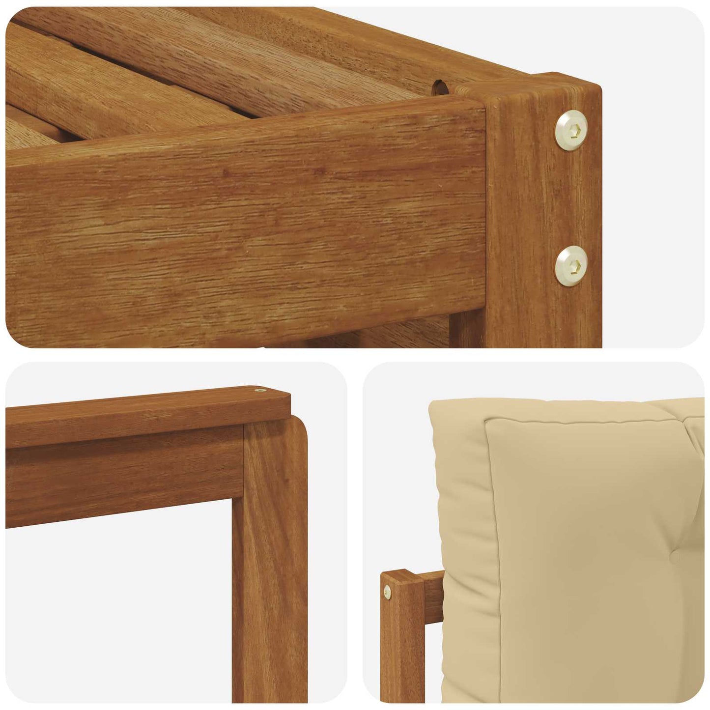 Buiten bankenset met kussen 6 pcs Natuurlijk en Beige is nu te koop bij PeponiXL, paradijselijk wonen!