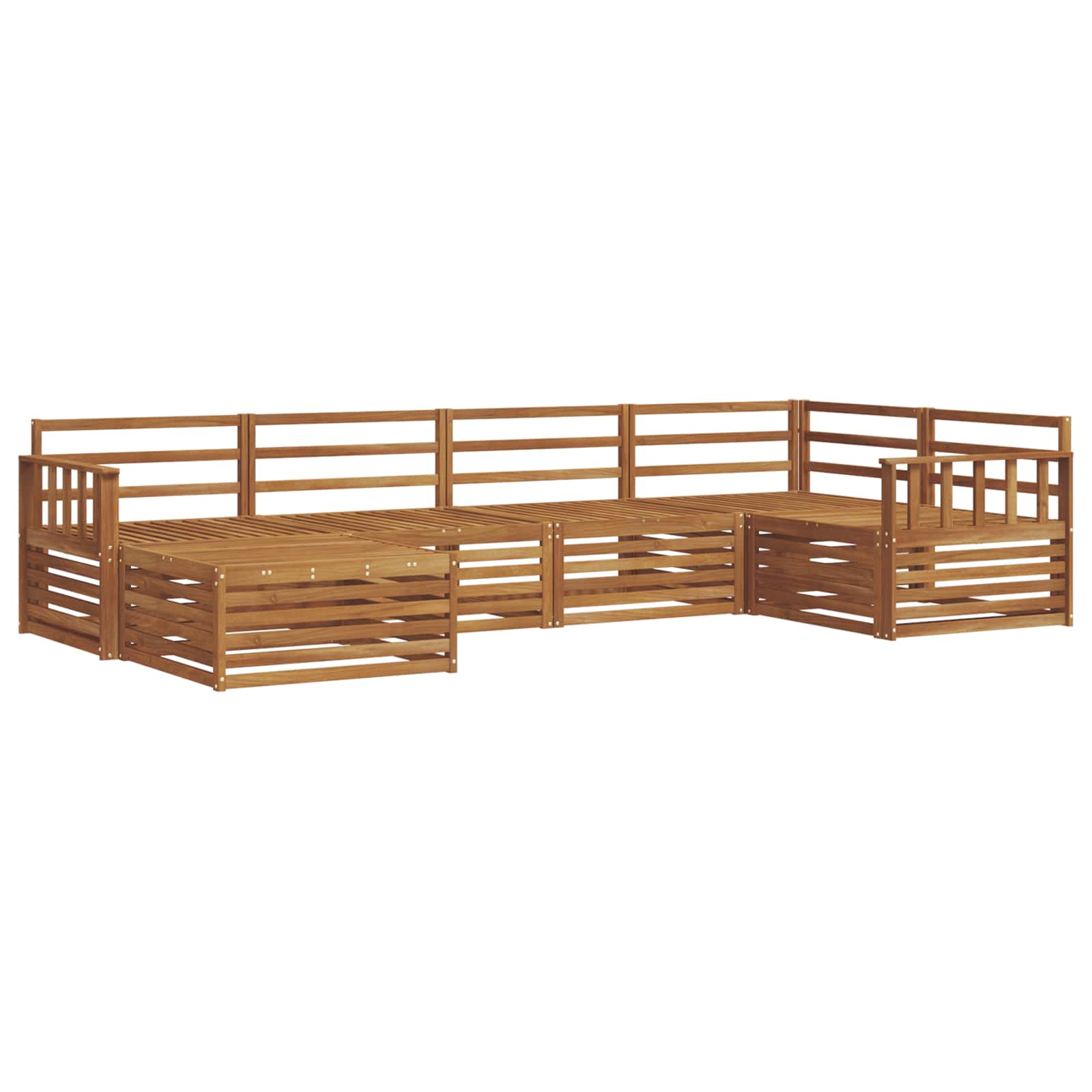 Buiten bankenset 6 pcs Naturel Massief Acaciahout is nu te koop bij PeponiXL, paradijselijk wonen!