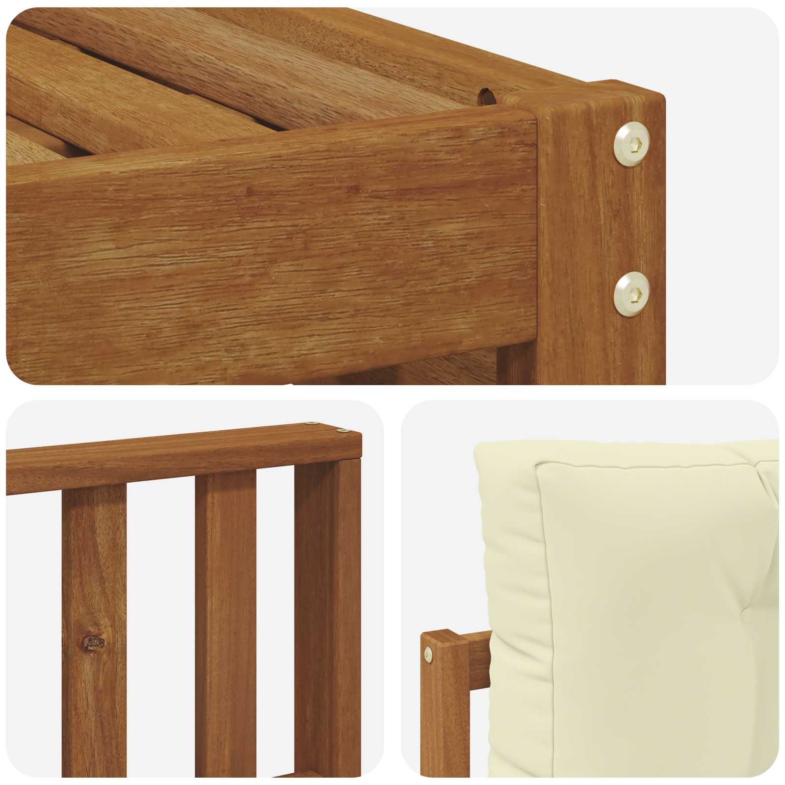 Buiten bankenset met kussen 6 pcs Natuurlijk en Crème is nu te koop bij PeponiXL, paradijselijk wonen!