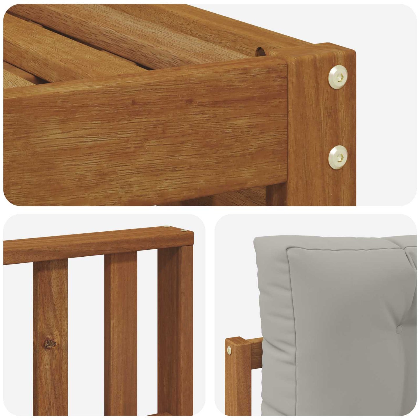 Buiten bankenset met kussen 6 pcs Natuurlijk en Lichtgrijs is nu te koop bij PeponiXL, paradijselijk wonen!
