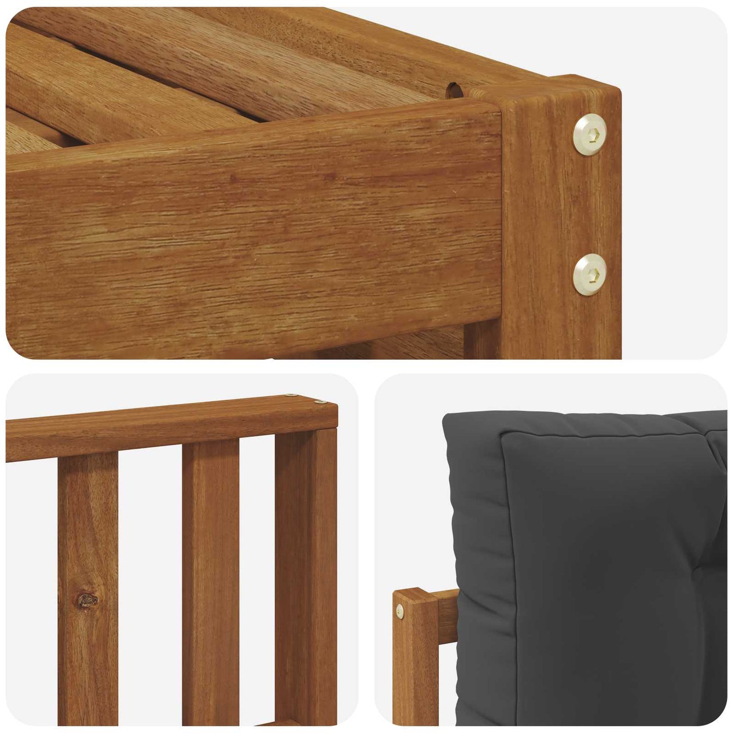 Buiten bankenset met kussen 6 pcs Natuurlijk en Antraciet is nu te koop bij PeponiXL, paradijselijk wonen!