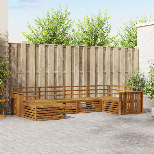 Buiten bankenset 6 pcs Naturel Massief Acaciahout is nu te koop bij PeponiXL, paradijselijk wonen!