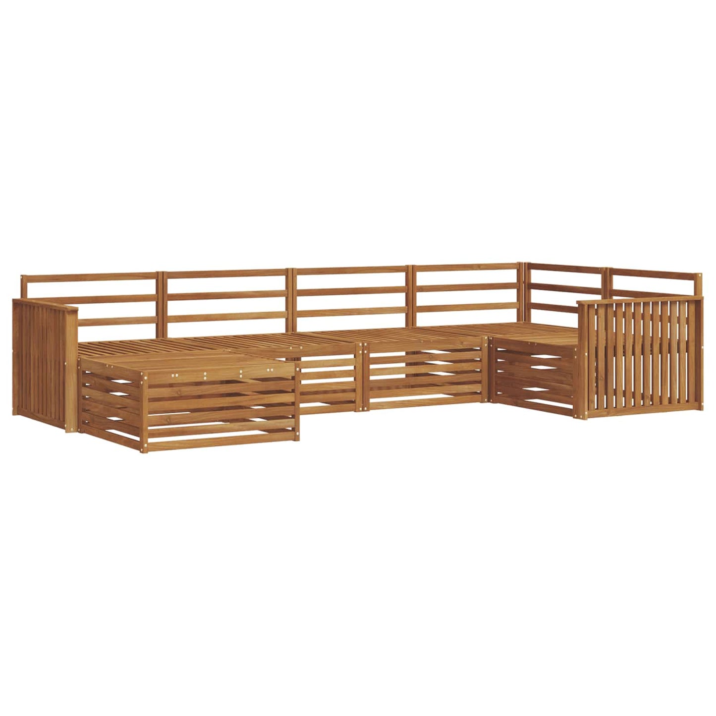 Buiten bankenset 6 pcs Naturel Massief Acaciahout is nu te koop bij PeponiXL, paradijselijk wonen!