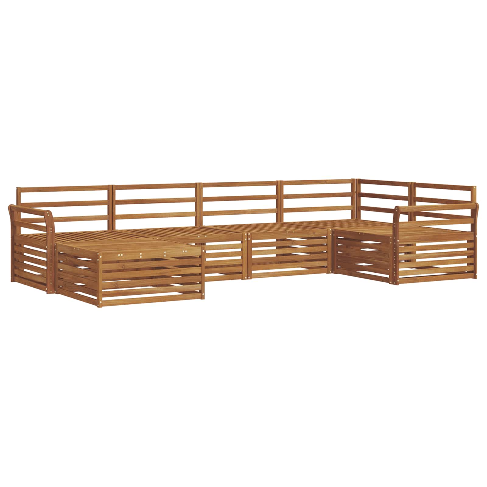 Buiten bankenset 6 pcs Naturel Massief Acaciahout is nu te koop bij PeponiXL, paradijselijk wonen!