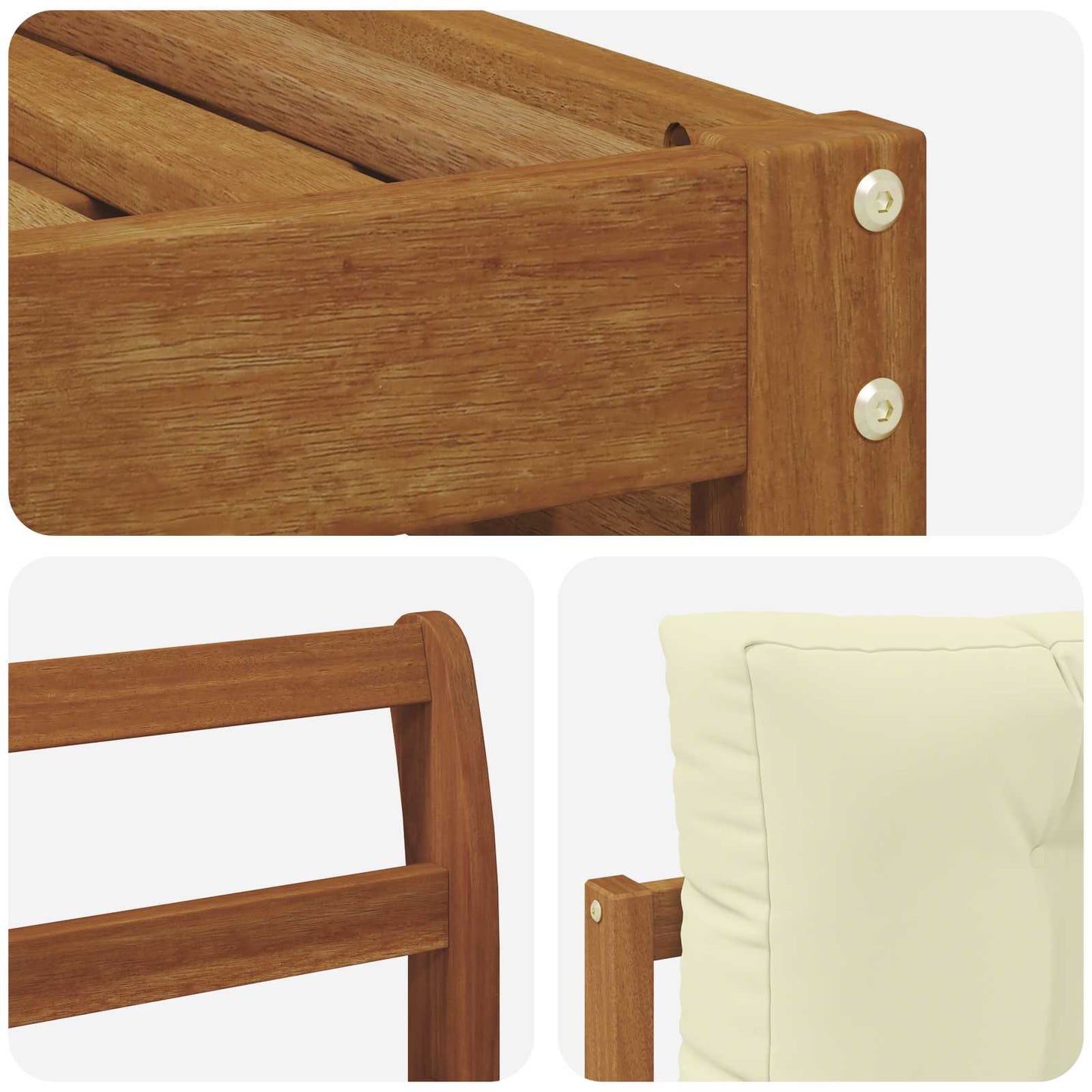Buiten bankenset met kussen 6 pcs Natuurlijk en Crème is nu te koop bij PeponiXL, paradijselijk wonen!