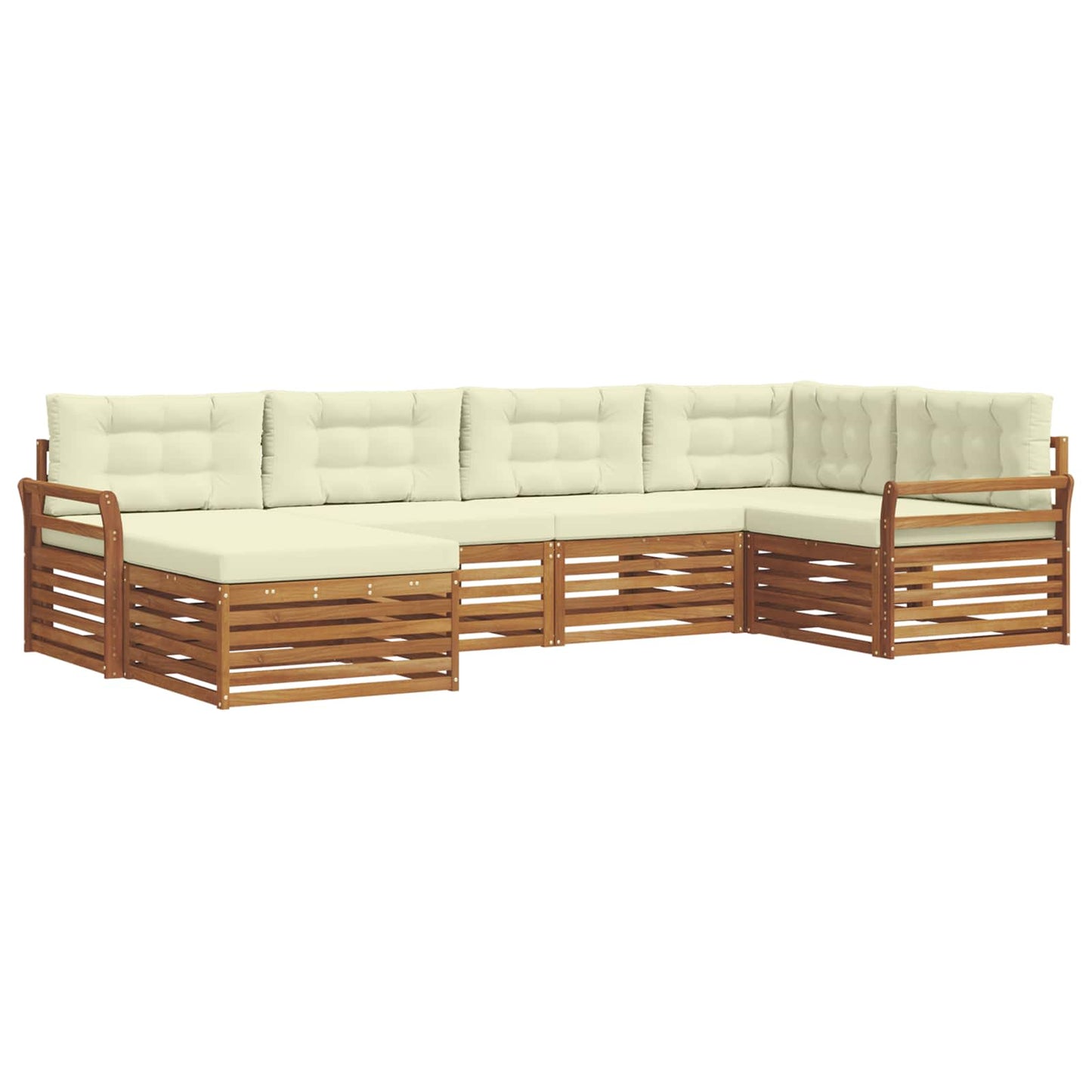 Buiten bankenset met kussen 6 pcs Natuurlijk en Crème is nu te koop bij PeponiXL, paradijselijk wonen!